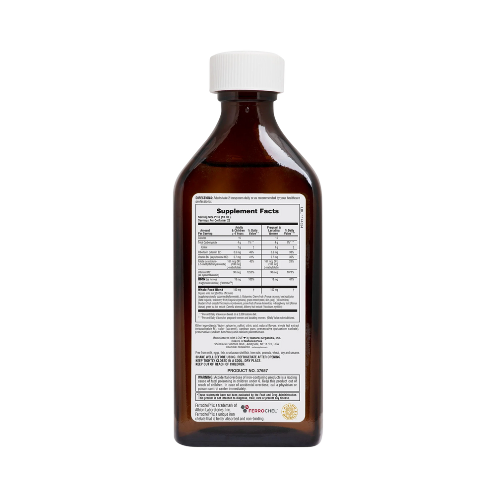 NaturesPlus, Hema-Plex Liquid, Iron + Essential Nutrients, Mixed Berry, 8.5 Fl Oz