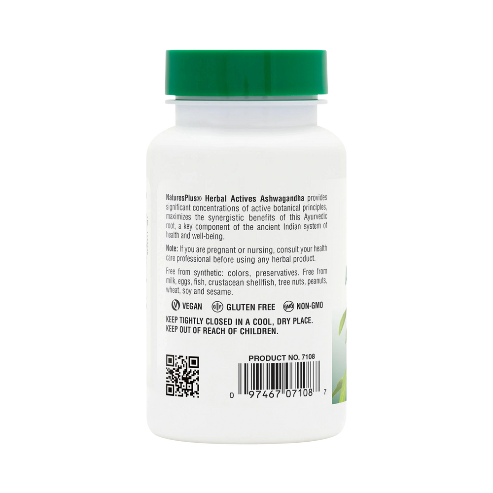 NaturesPlus, Herbal Actives, Ashwagandha, 450 Mg, 60 Capsules