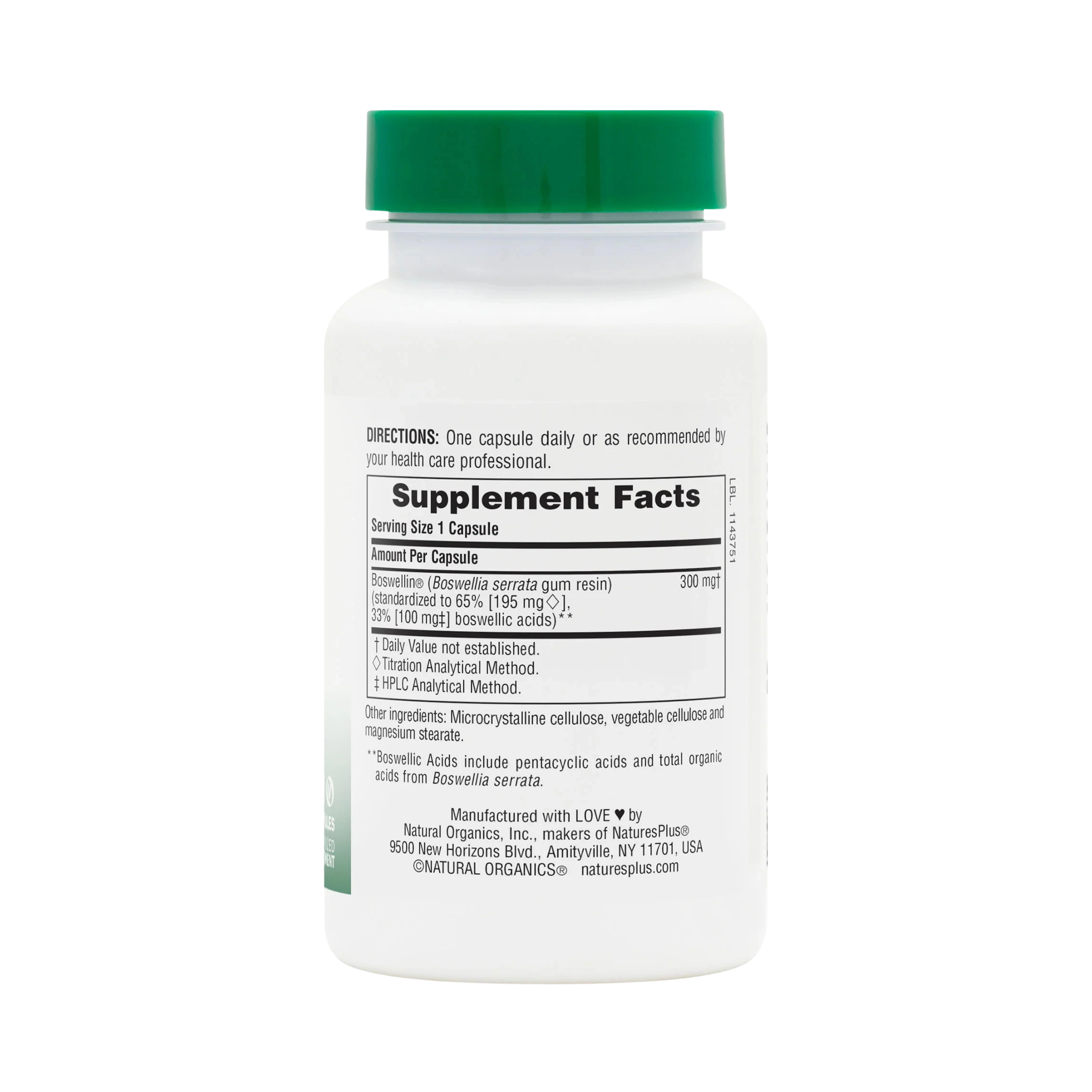 NaturesPlus, Herbal Actives, Boswellin, 300 Mg, 60 Capsules