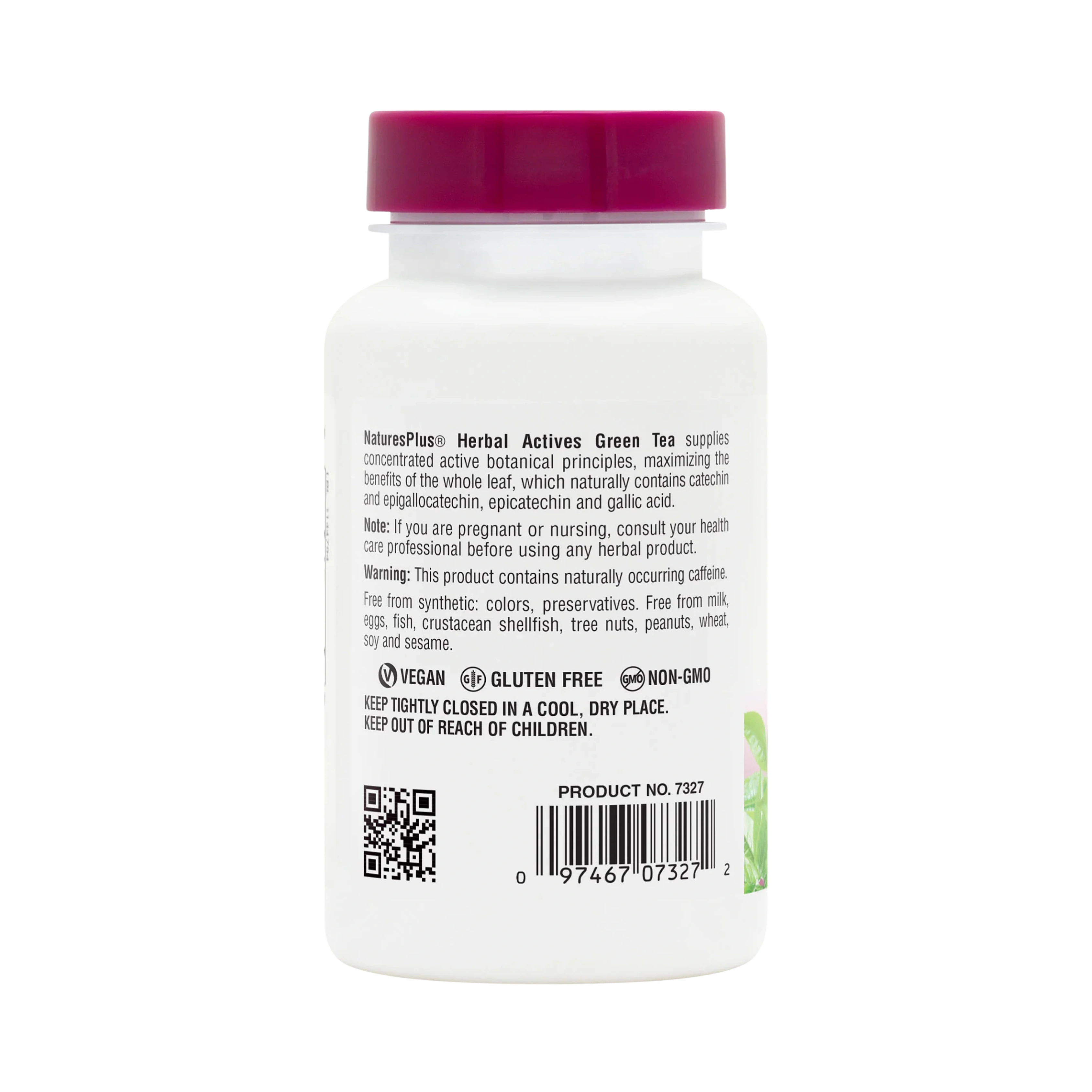 NaturesPlus, Herbal Actives Chinese Green Tea, Extended Release, 750 Mg, Overall Well-Being, 30 Vegetarian Tablets