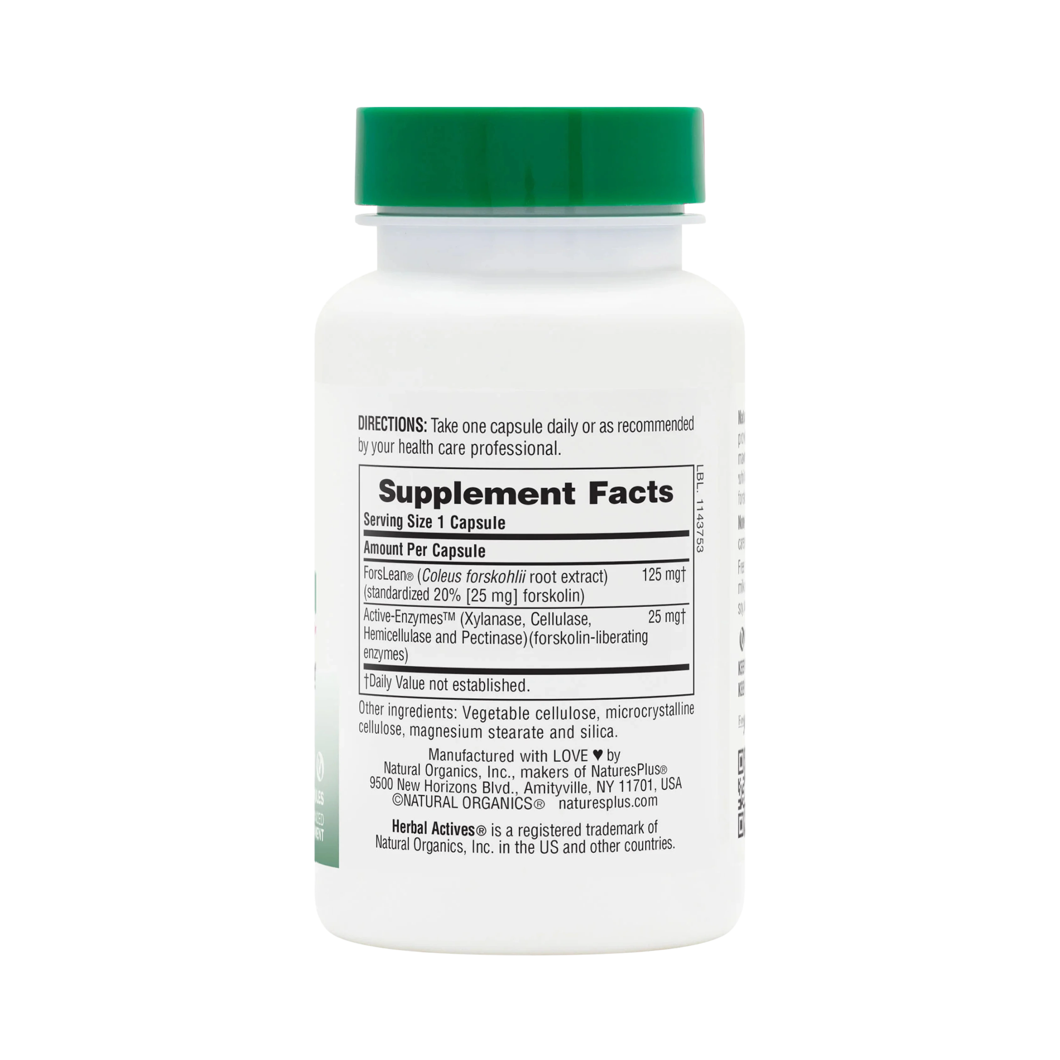 NaturesPlus, Herbal Actives Coleus Forskohlii, 60 Vegetarian Capsules