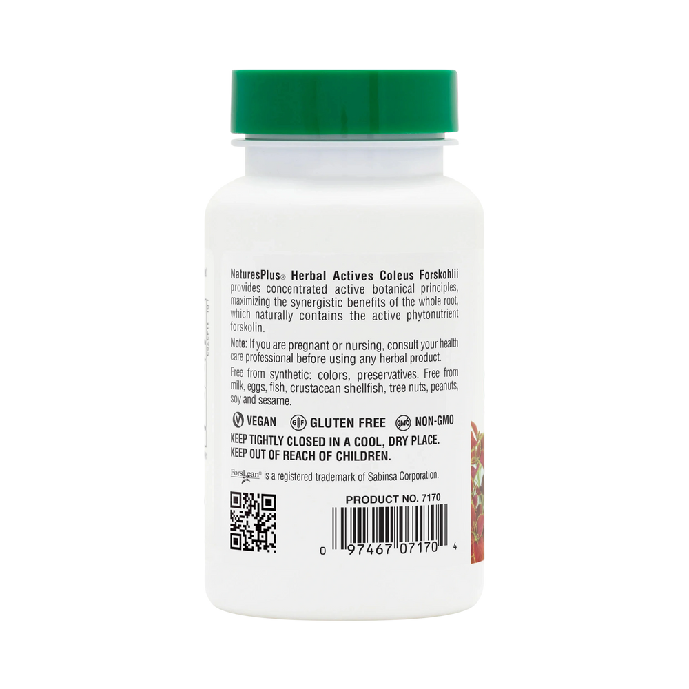 NaturesPlus, Herbal Actives Coleus Forskohlii, 60 Vegetarian Capsules