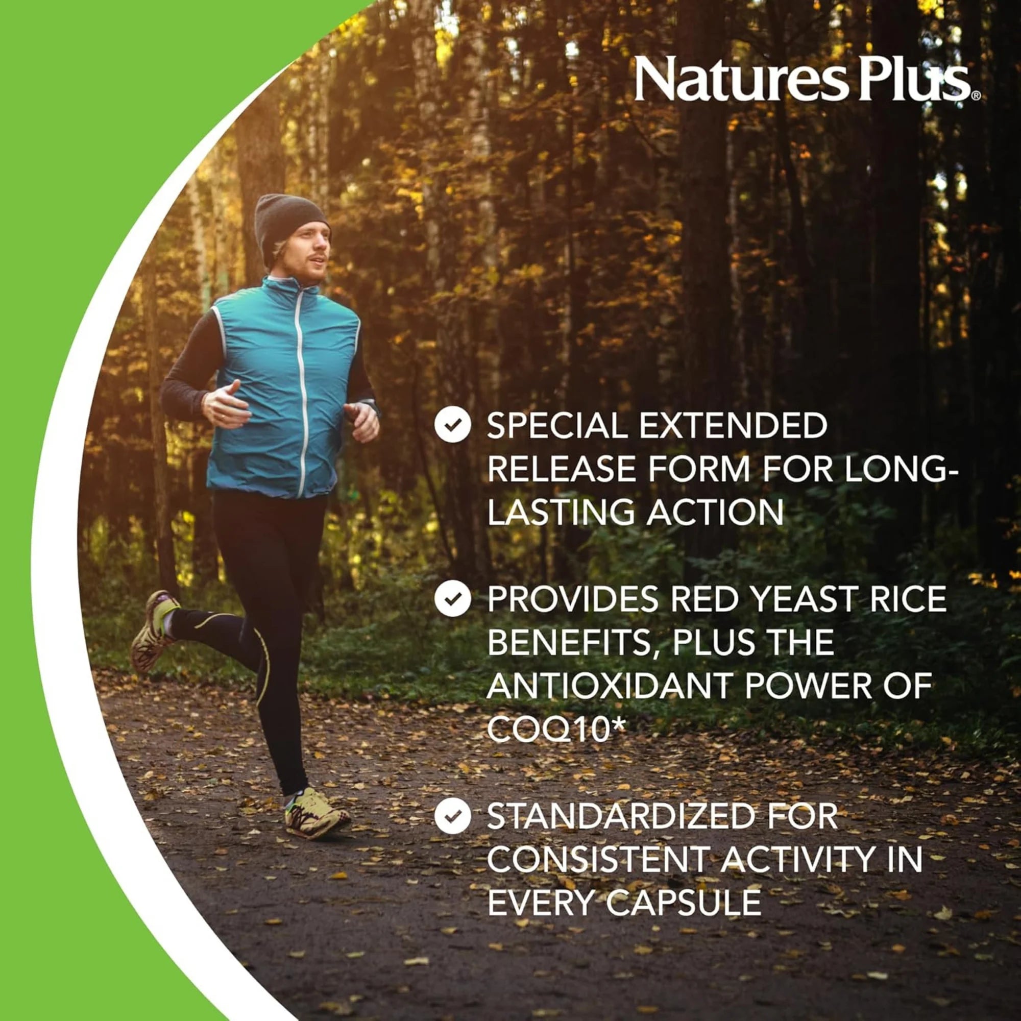 NaturesPlus, Herbal Actives Extended Release Red Yeast Rice, 600 Mg & Coq10 100, 30 Tablets