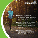 NaturesPlus, Herbal Actives Extended Release Red Yeast Rice, 600 Mg & Coq10 100, 30 Tablets