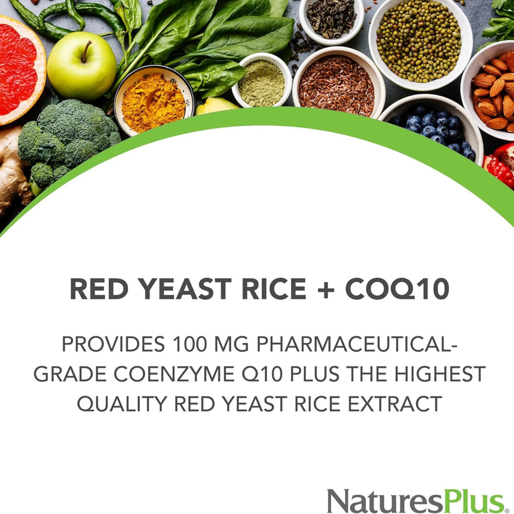 NaturesPlus, Herbal Actives Extended Release Red Yeast Rice, 600 Mg & Coq10 100, 30 Tablets