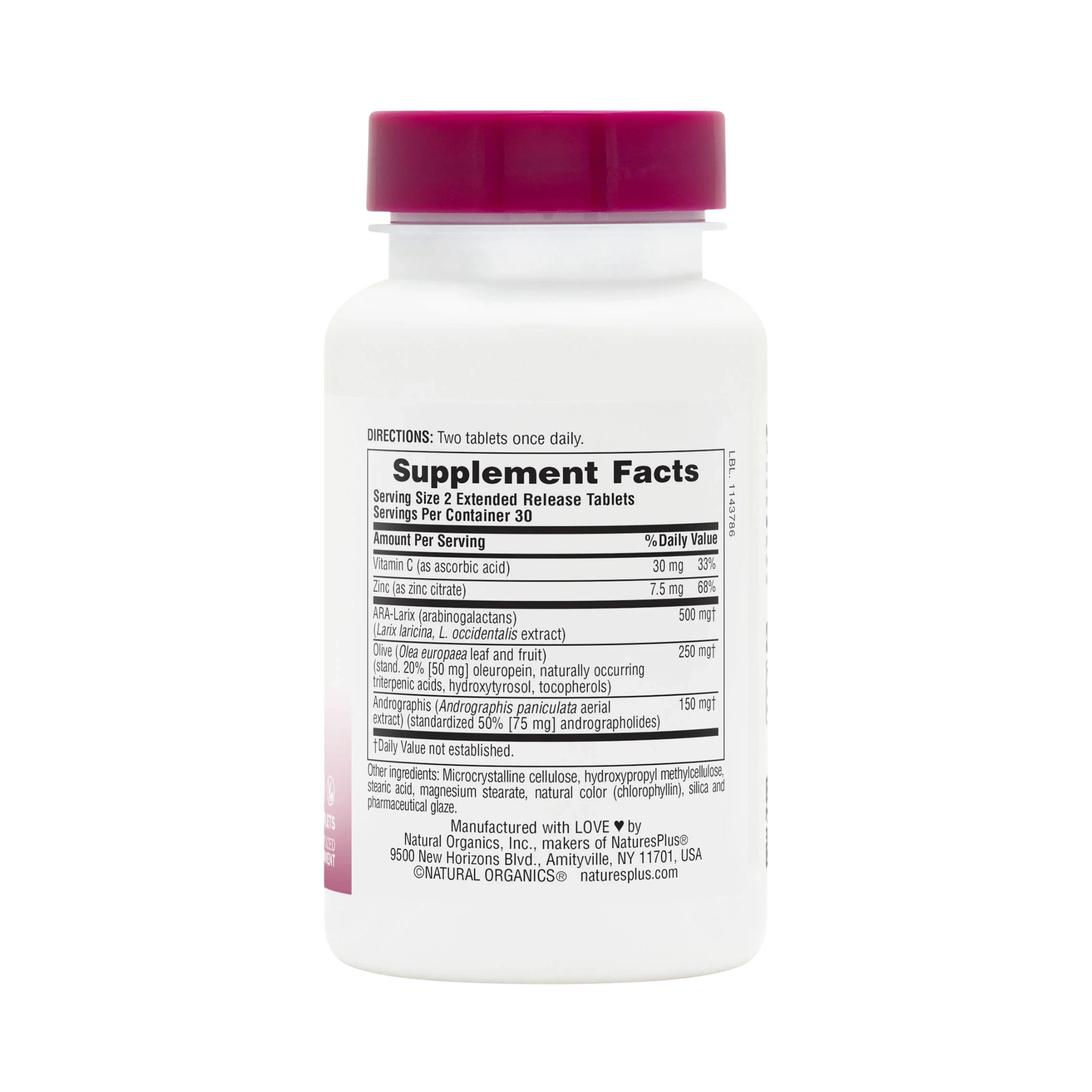 NaturesPlus, Herbal Actives, Extended Release Tri-Immune, 60 Tablets