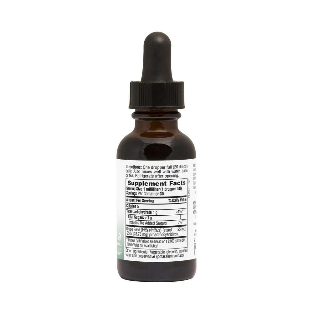 NaturesPlus, Herbal Actives, Grape Seed, Alcohol Free, 25 Mg, 1 Fl Oz