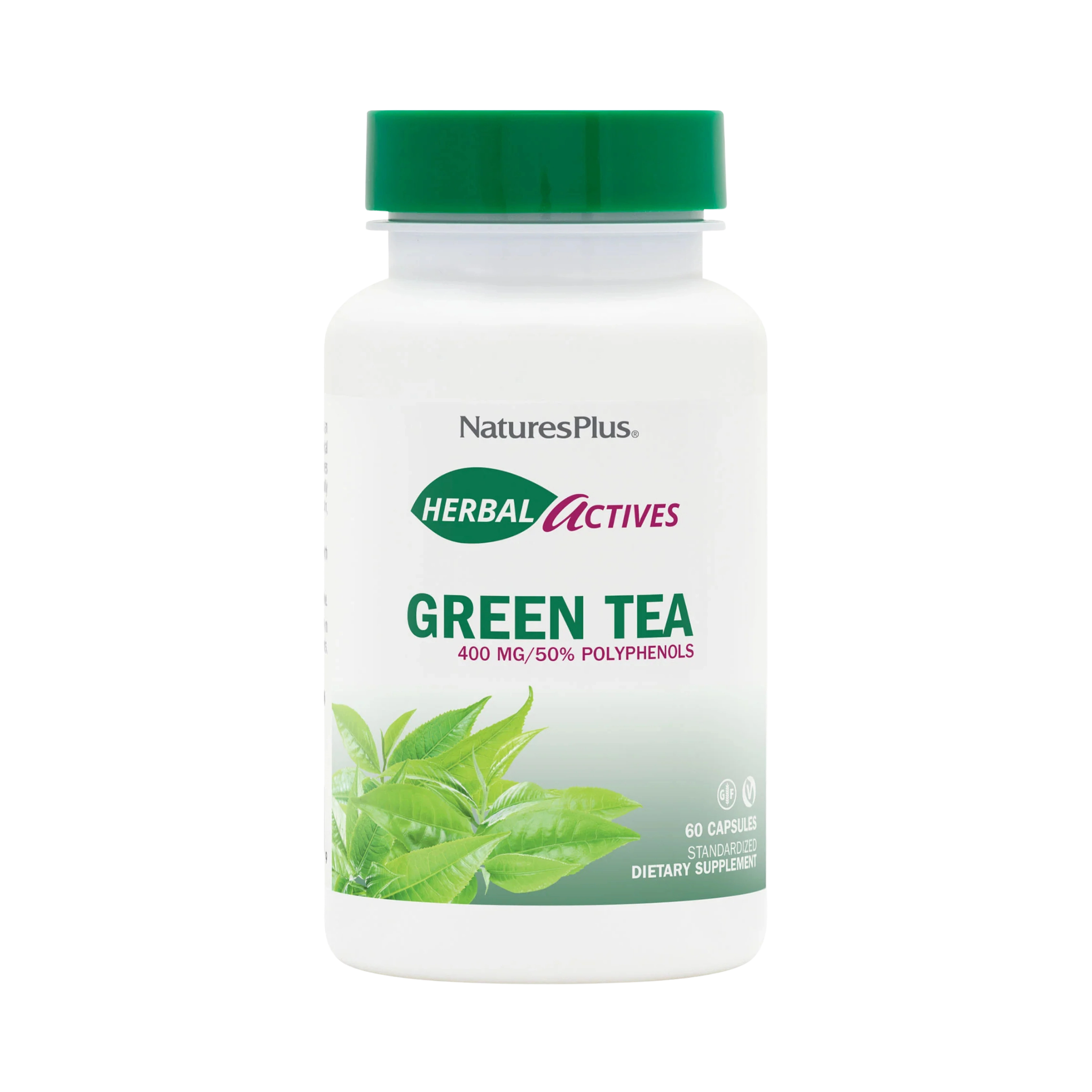 NaturesPlus, Herbal Actives, Green Tea, 400 Mg, 60 Capsules