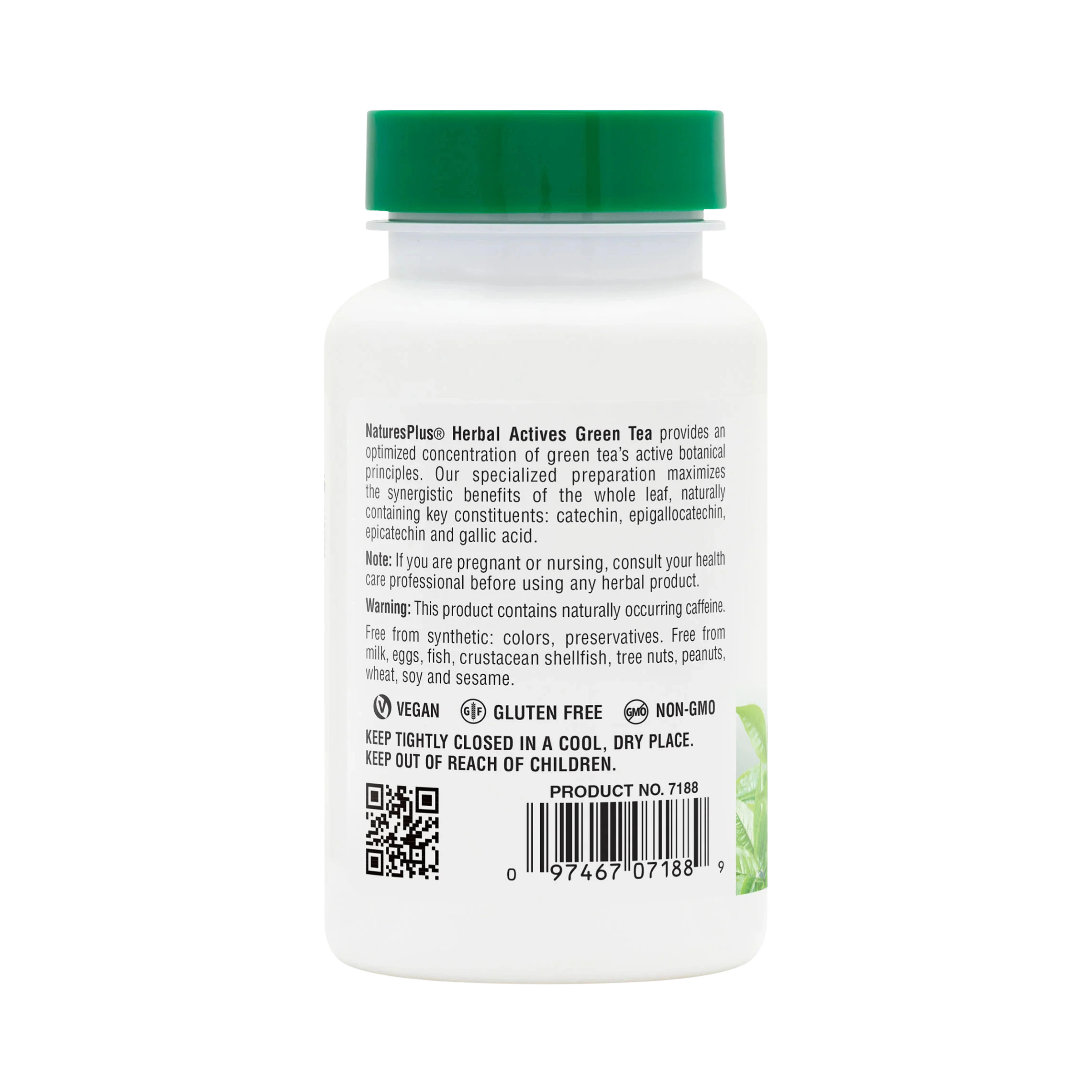 NaturesPlus, Herbal Actives, Green Tea, 400 Mg, 60 Capsules