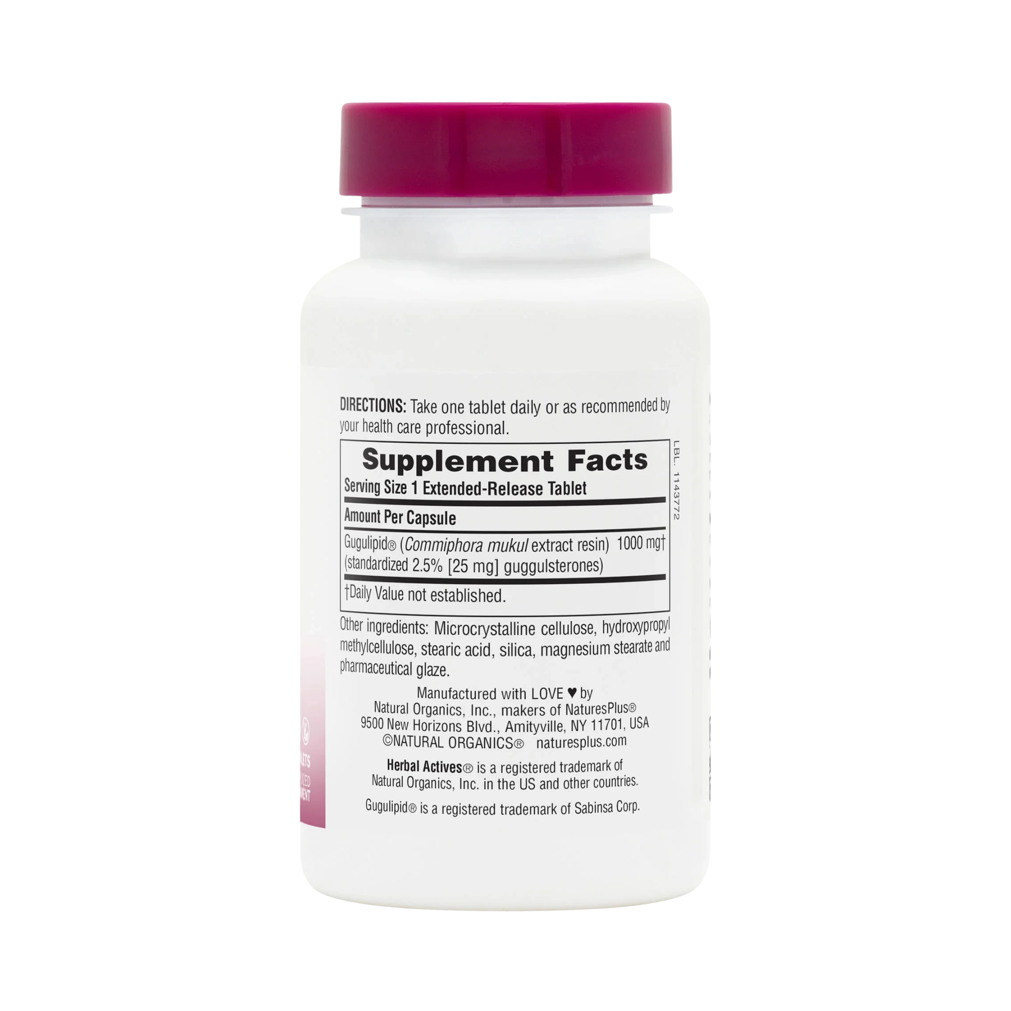 NaturesPlus, Herbal Actives, Gugulipid, Extended Release, 1,000 Mg, 30 Tablets