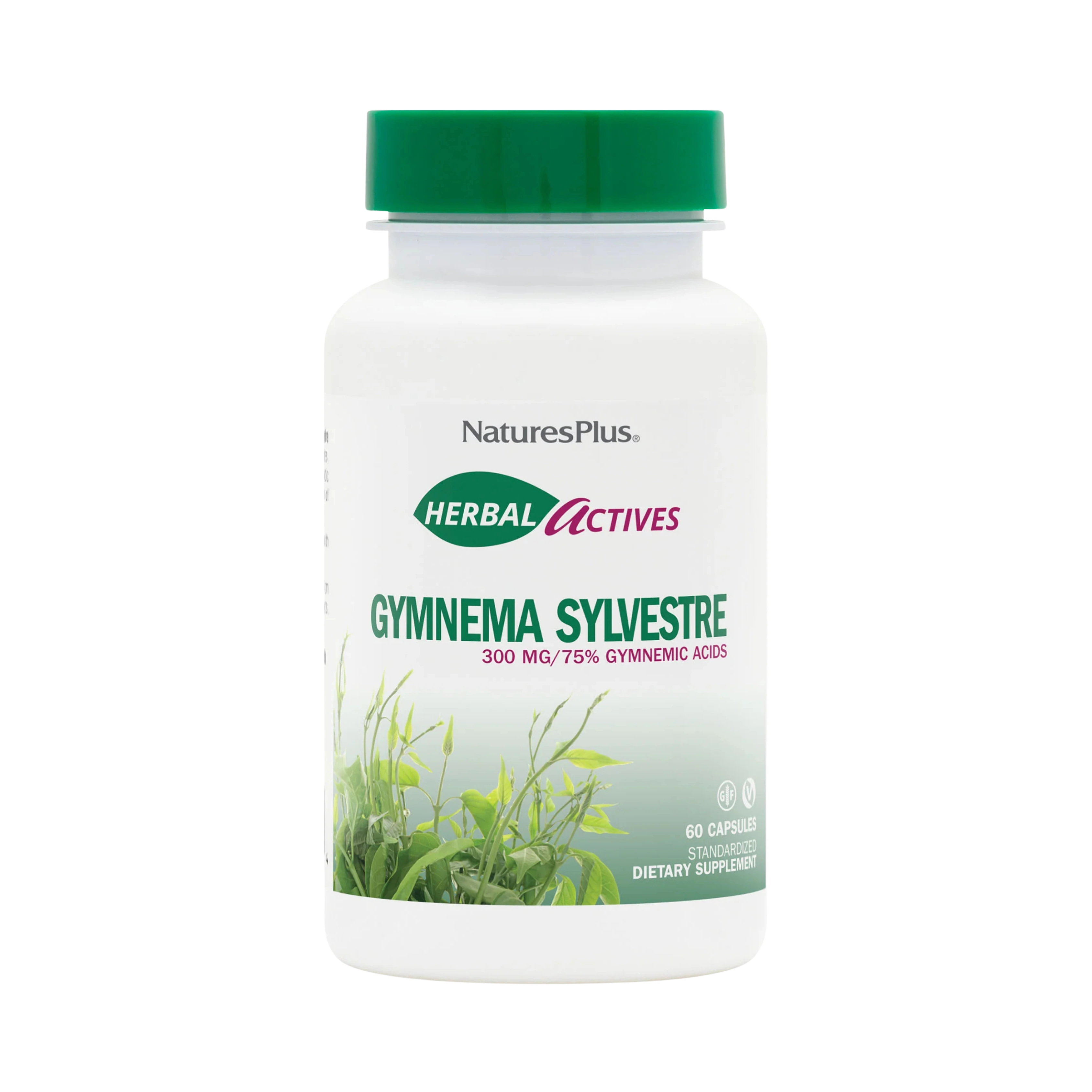 NaturesPlus, Herbal Actives Gymnema Sylvestre 300 Mg Ayurvedic Botanical Supplement, 60 Vegan Capsules