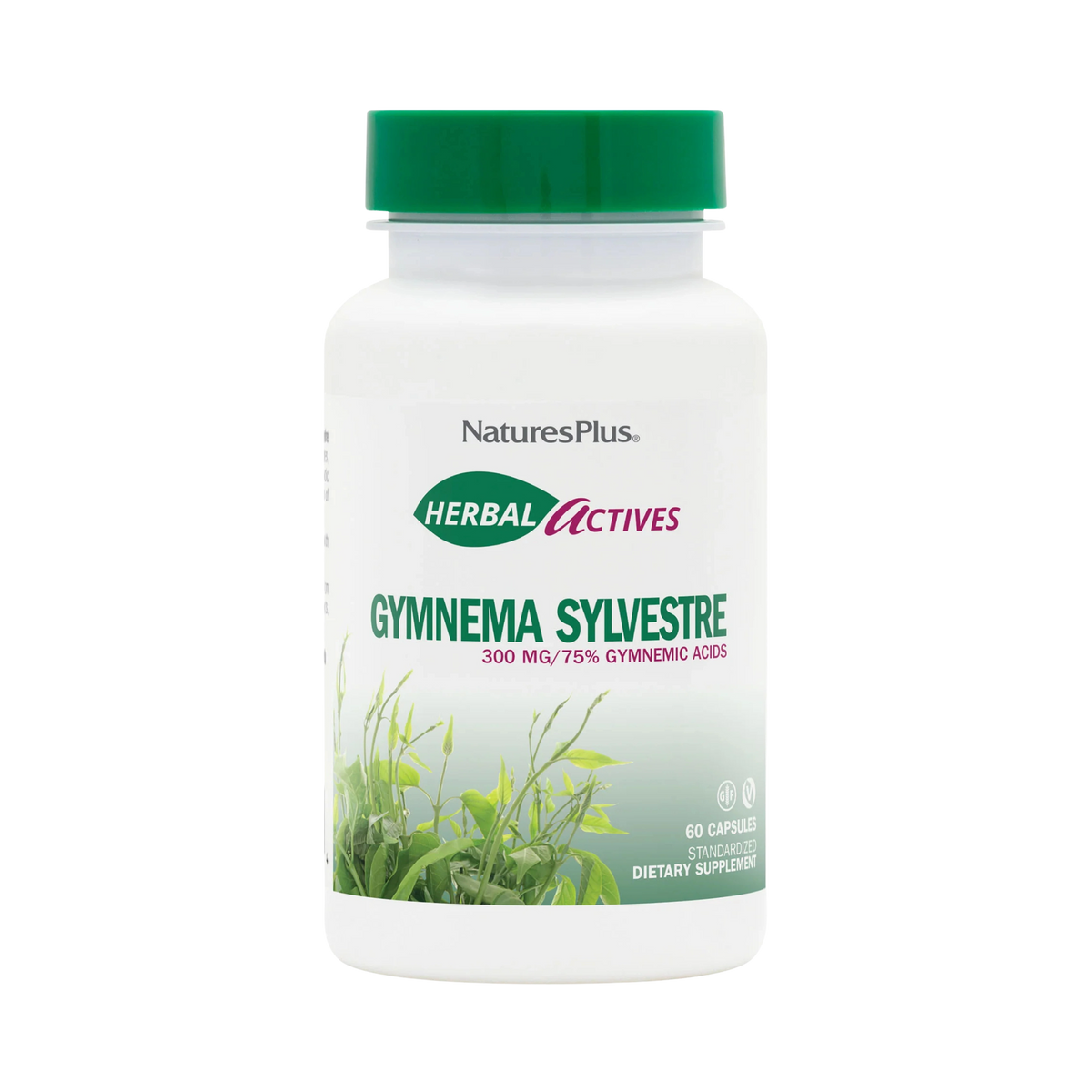 NaturesPlus, Herbal Actives Gymnema Sylvestre 300 Mg Ayurvedic Botanical Supplement, 60 Vegan Capsules