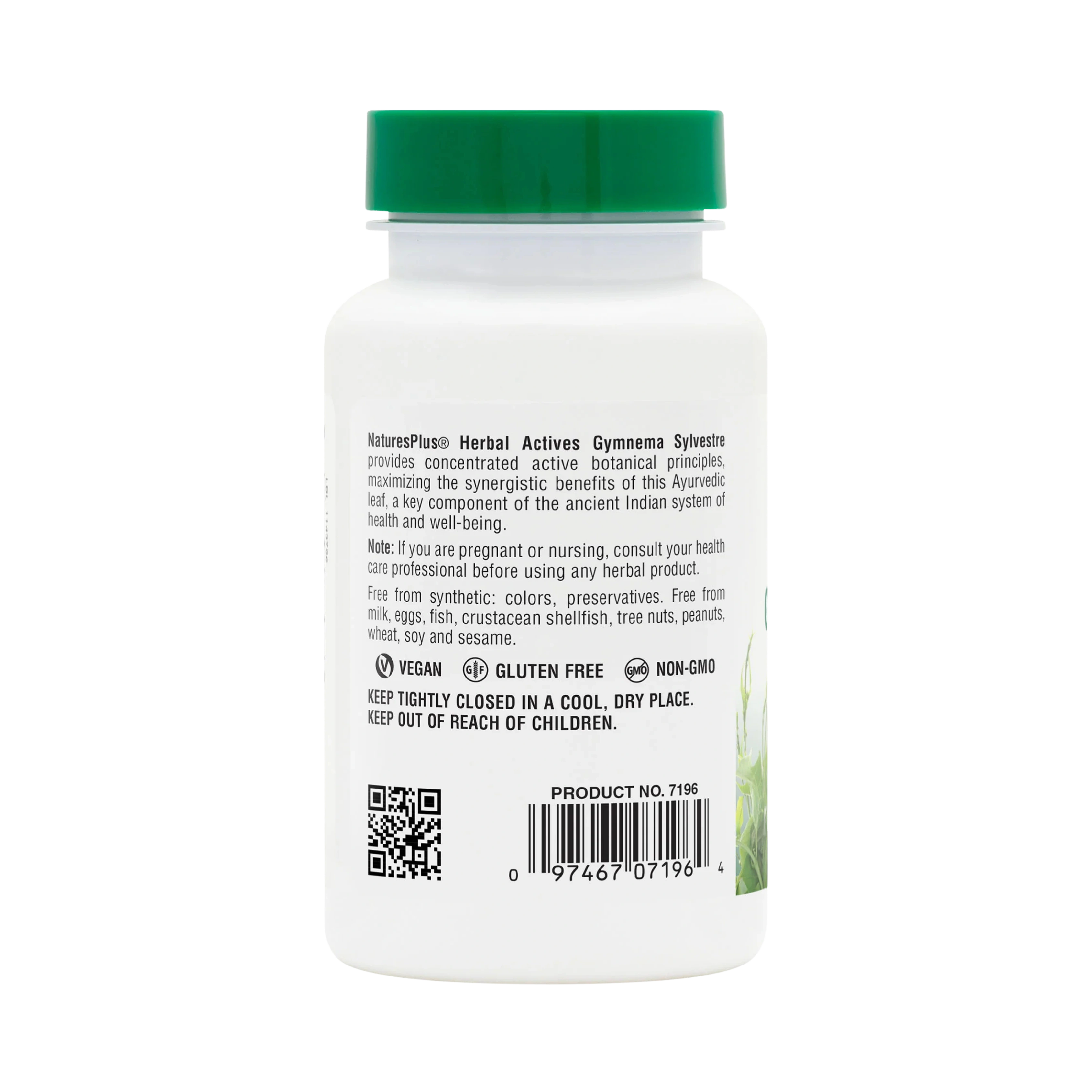NaturesPlus, Herbal Actives Gymnema Sylvestre 300 Mg Ayurvedic Botanical Supplement, 60 Vegan Capsules