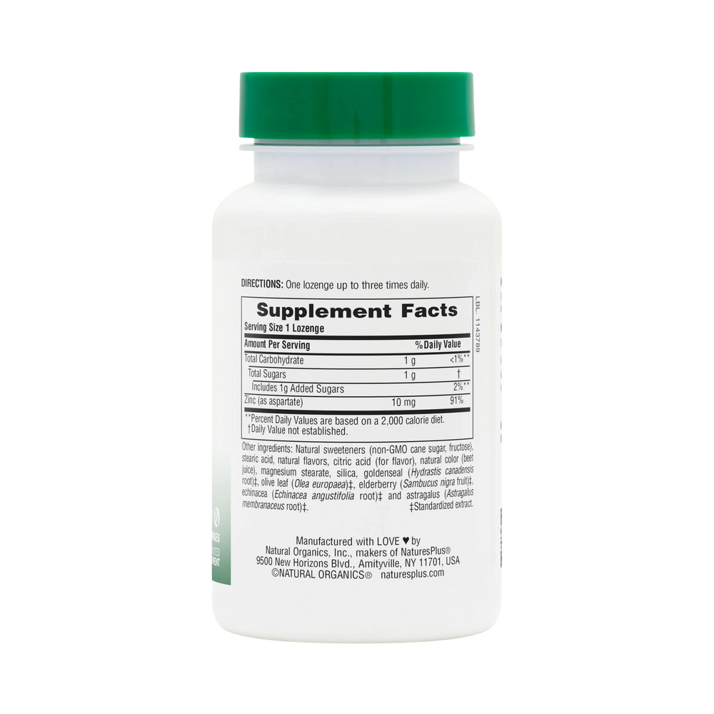 NaturesPlus, Herbal Actives, ImmunActin, Zinc Lozenges, Wild Cherry, 60 Lozenges