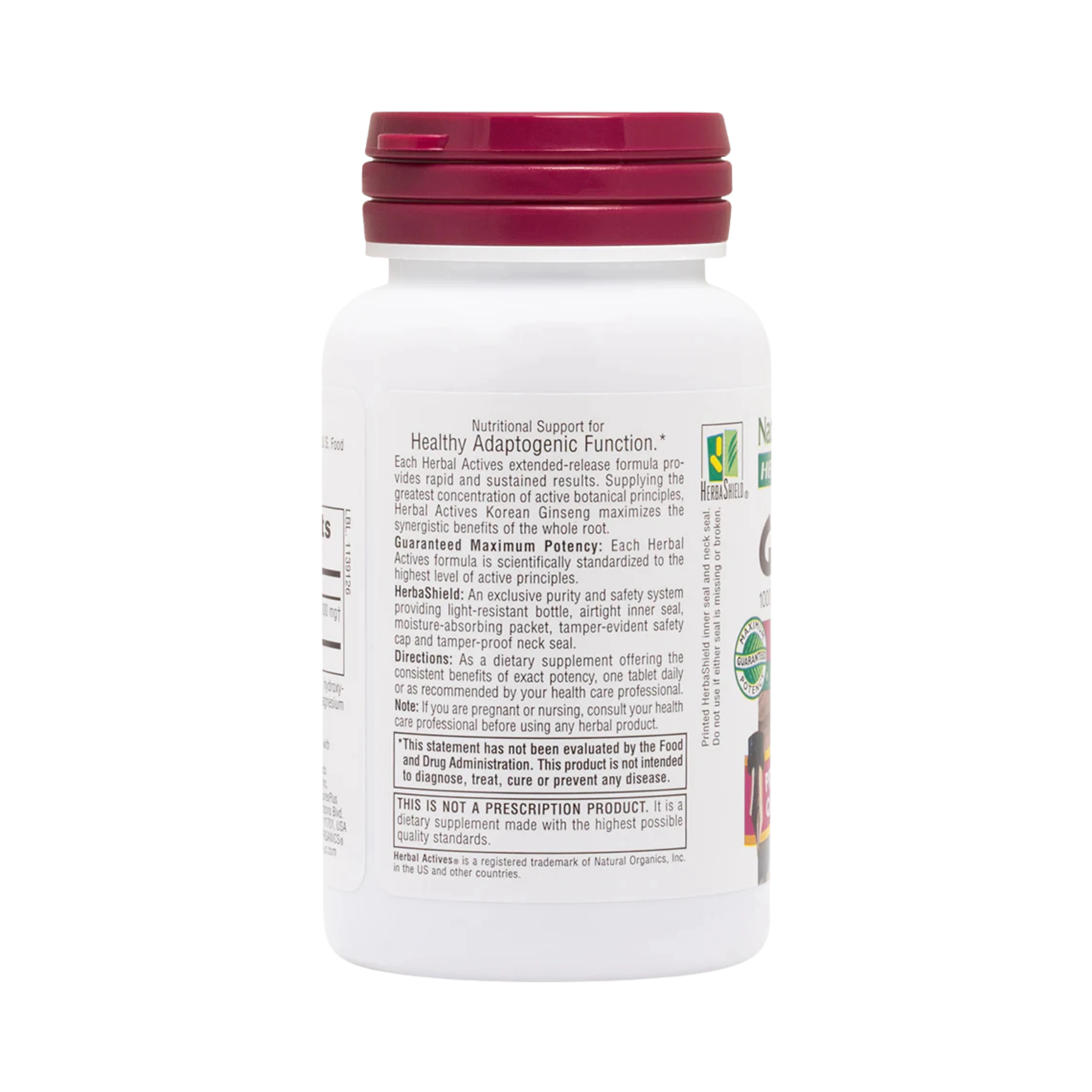 NaturesPlus, Herbal Actives, Korean Ginseng, Extended Release, 1,000 Mg, 30 Vegetarian Tablets