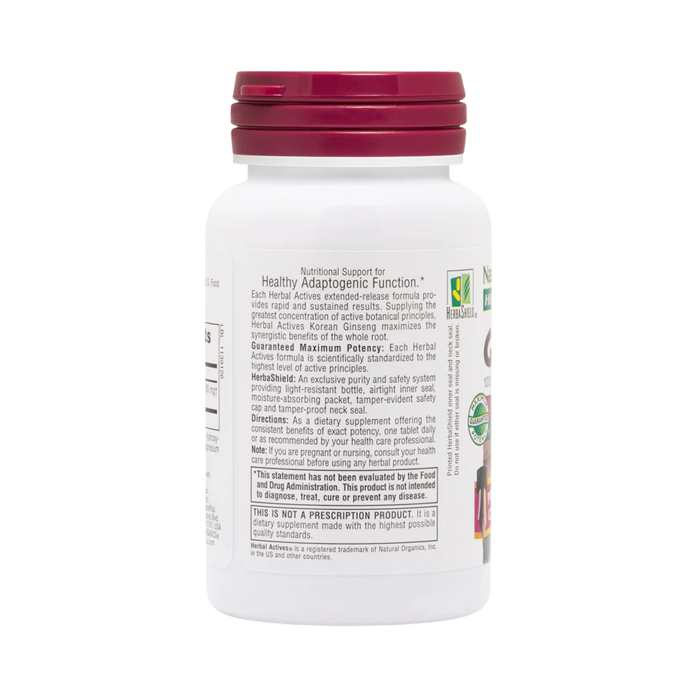 NaturesPlus, Herbal Actives, Korean Ginseng, Extended Release, 1,000 Mg, 30 Vegetarian Tablets