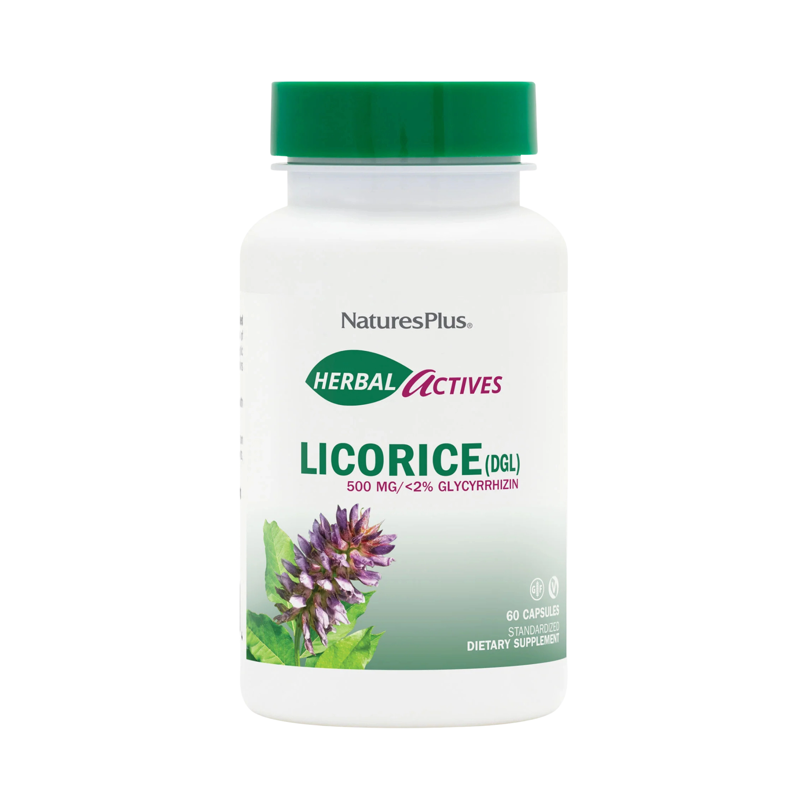 NaturesPlus, Herbal Actives, Licorice (DGL), 500 Mg, 60 Capsules