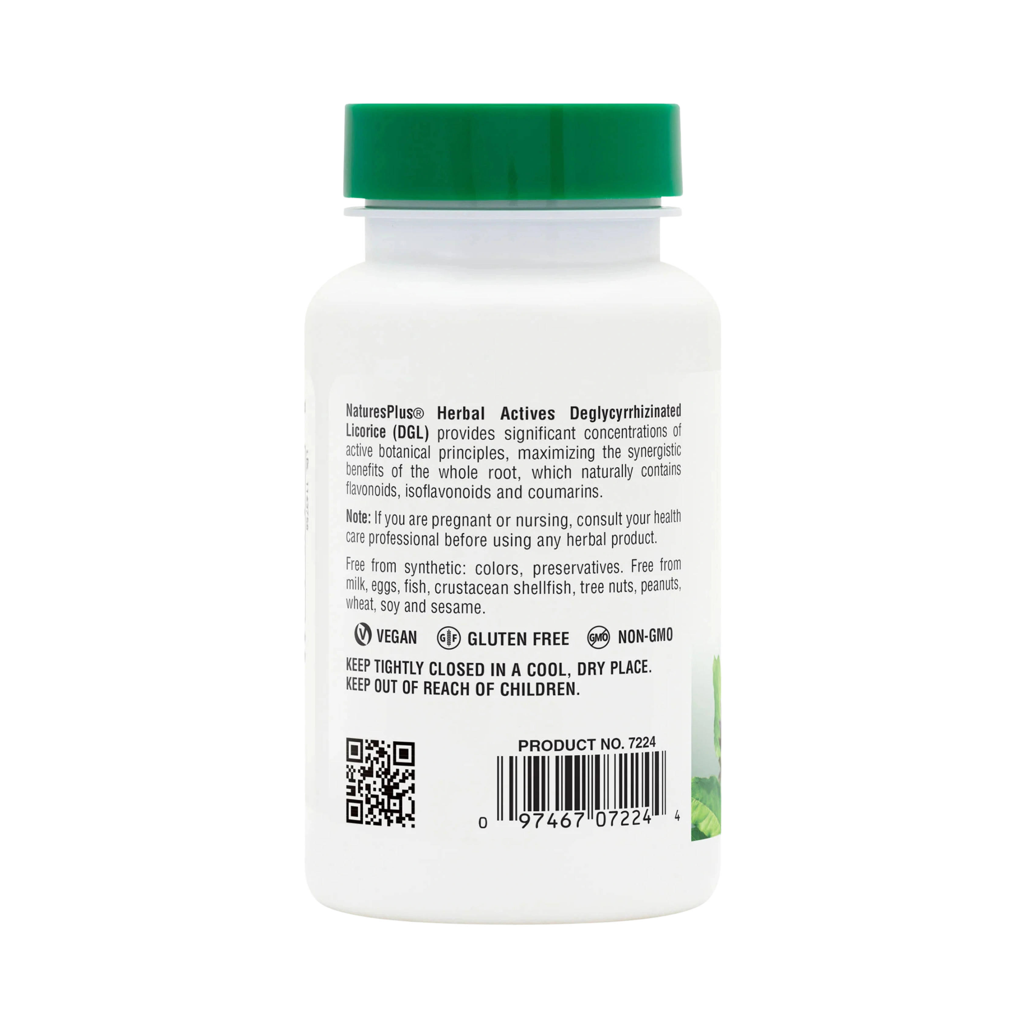 NaturesPlus, Herbal Actives, Licorice (DGL), 500 Mg, 60 Capsules