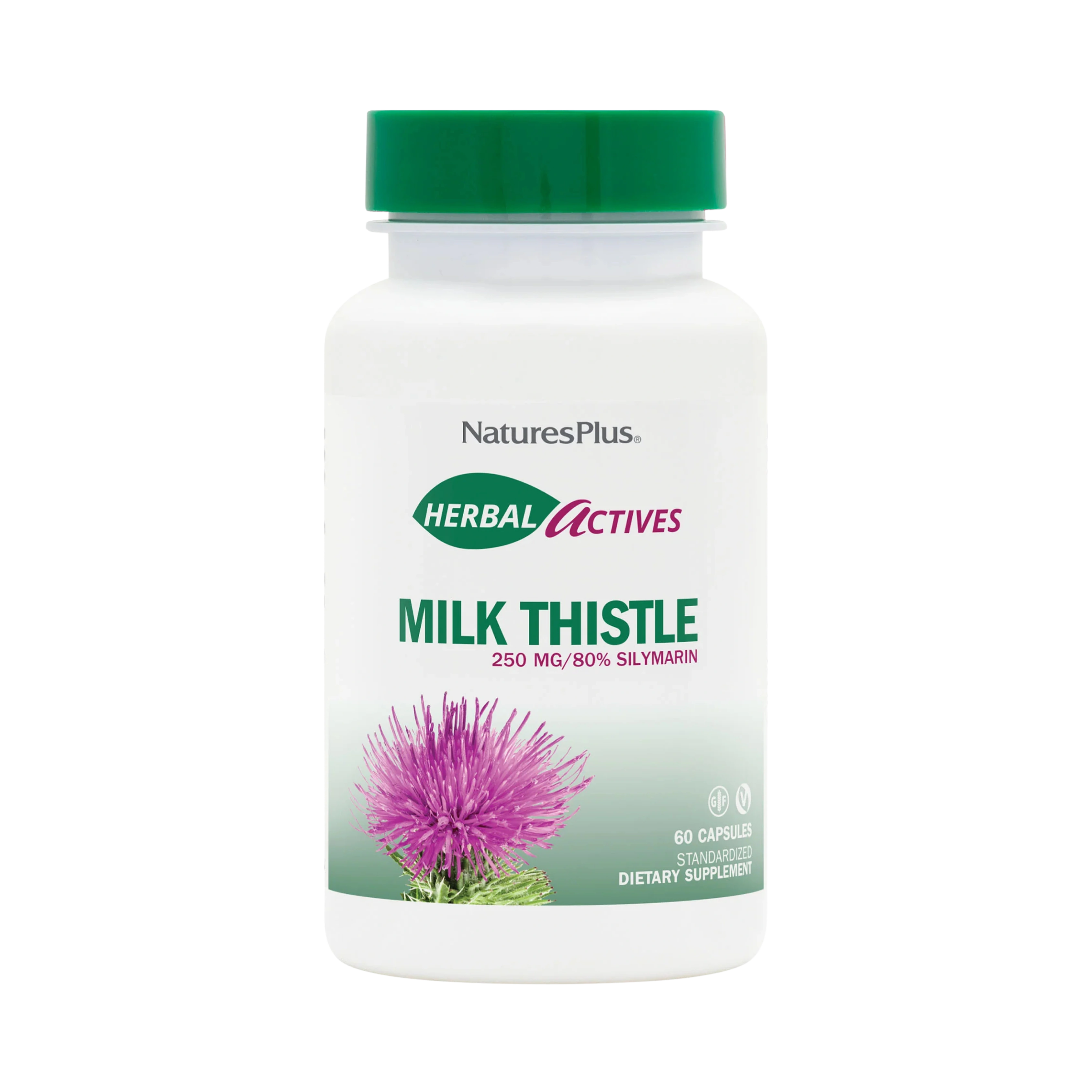 NaturesPlus, Herbal Actives, Milk Thistle, 250 Mg, 60 Vegan Capsules