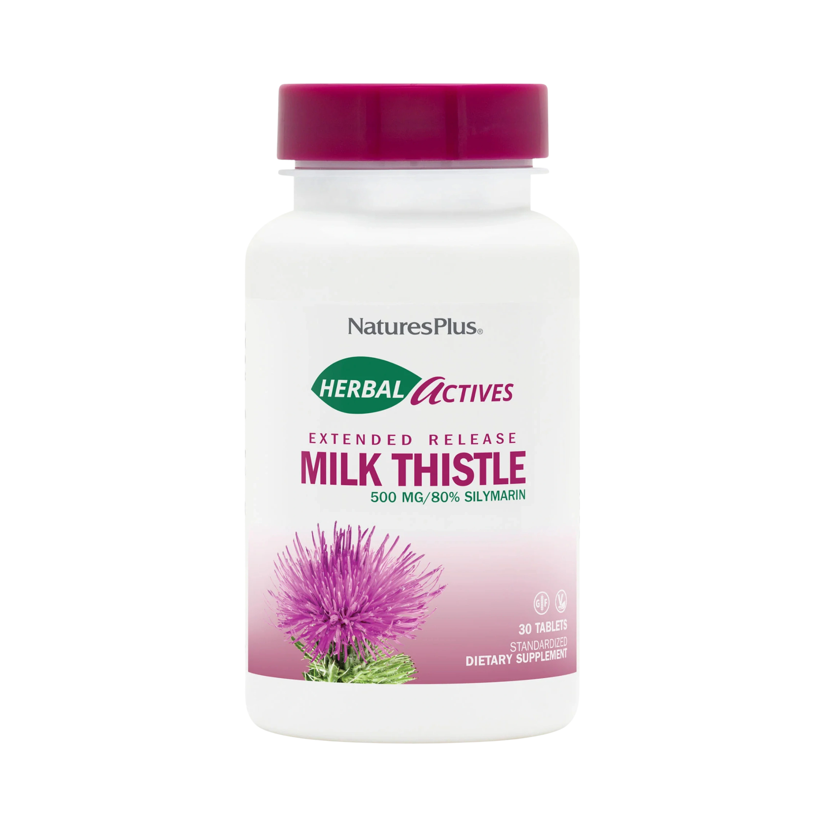 NaturesPlus, Herbal Actives, Milk Thistle, Extended Release, 500 Mg, 30 Tablets