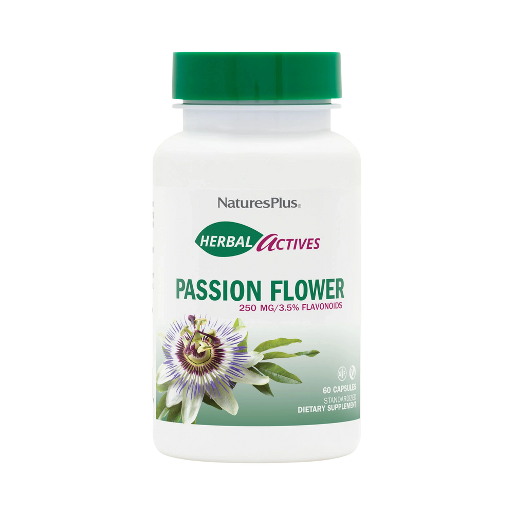 NaturesPlus, Herbal Actives, Passion Flower, 250 Mg, 60 Capsules