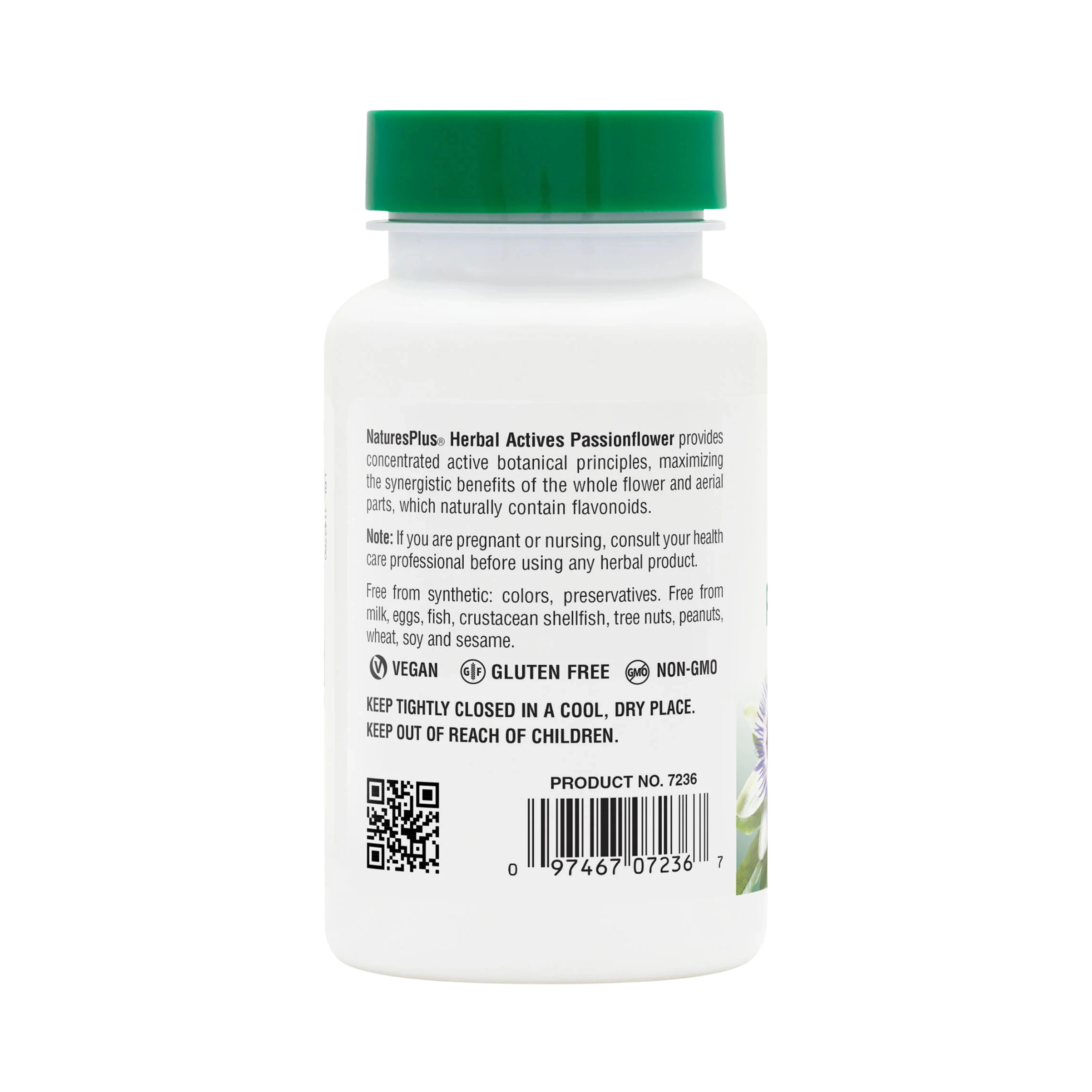 NaturesPlus, Herbal Actives, Passion Flower, 250 Mg, 60 Capsules