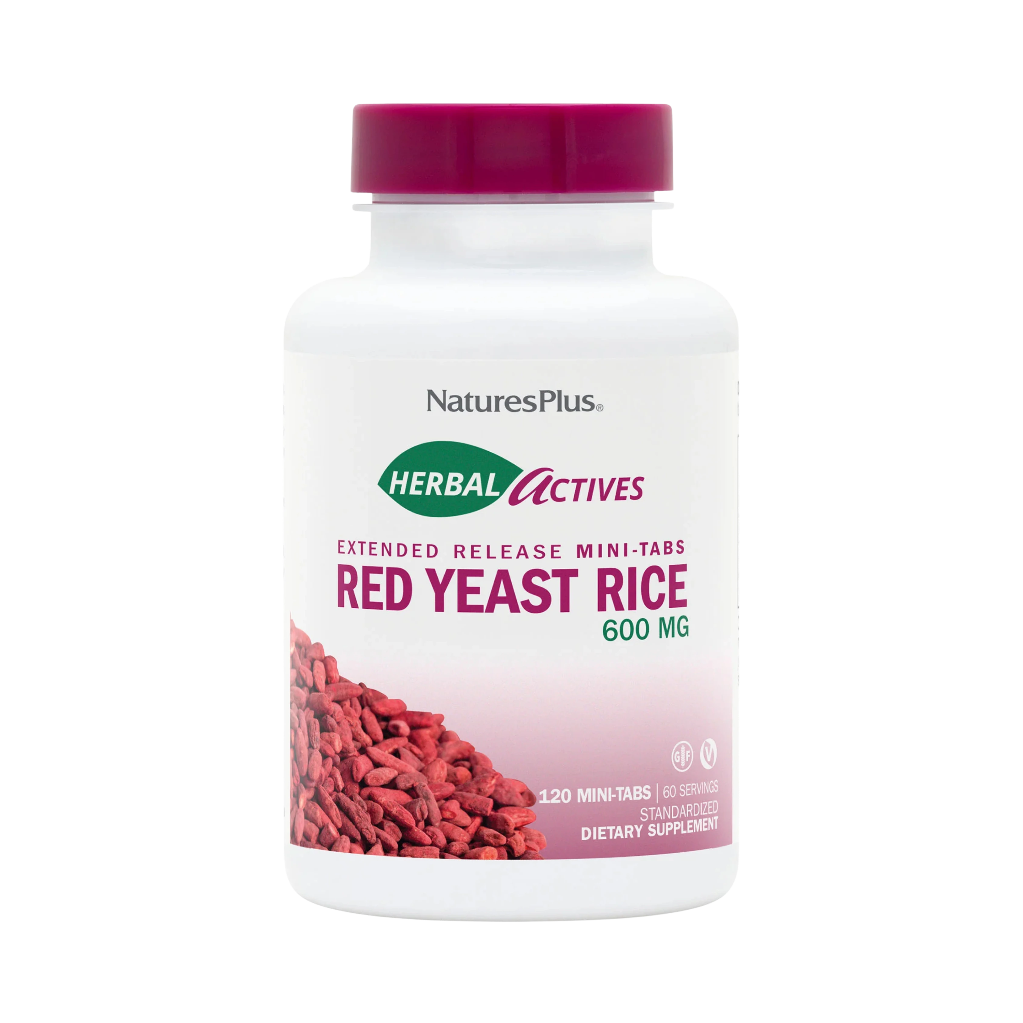 NaturesPlus, Herbal Actives, Red Yeast Rice, 120 Mini-Tablets