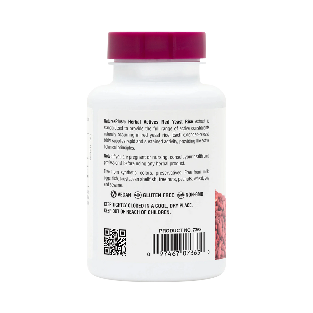 NaturesPlus, Herbal Actives, Red Yeast Rice, 120 Mini-Tablets