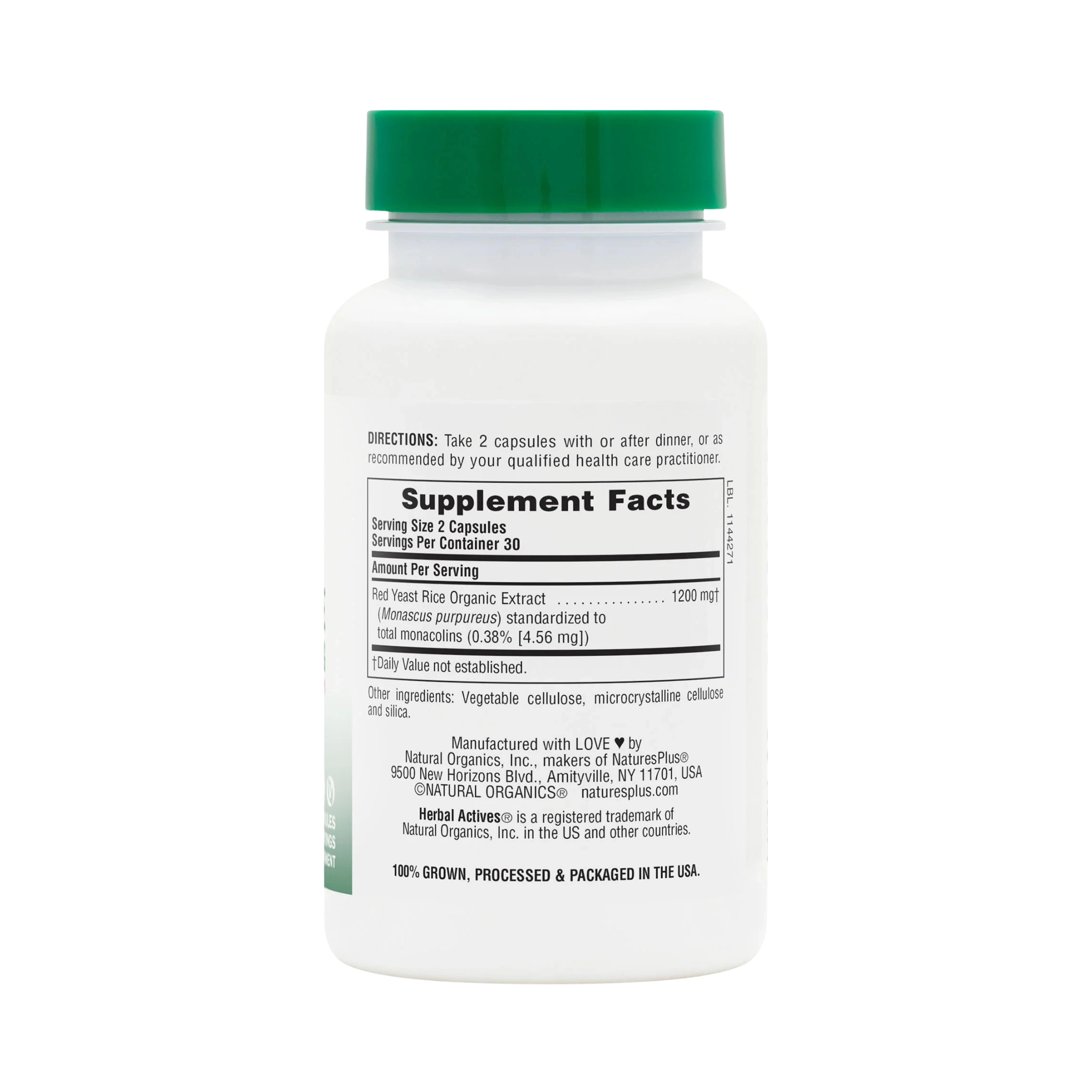 NaturesPlus, Herbal Actives, Red Yeast Rice, 60 Capsules