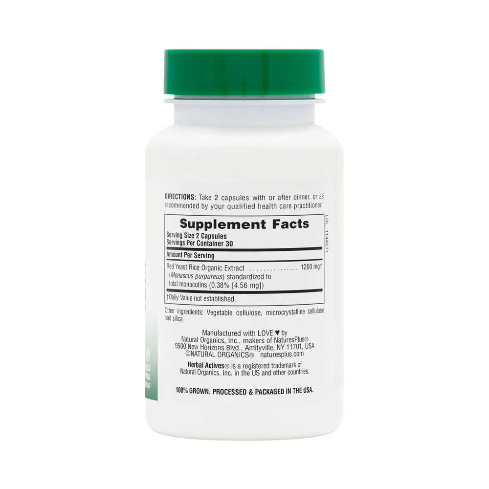 NaturesPlus, Herbal Actives, Red Yeast Rice, 60 Capsules