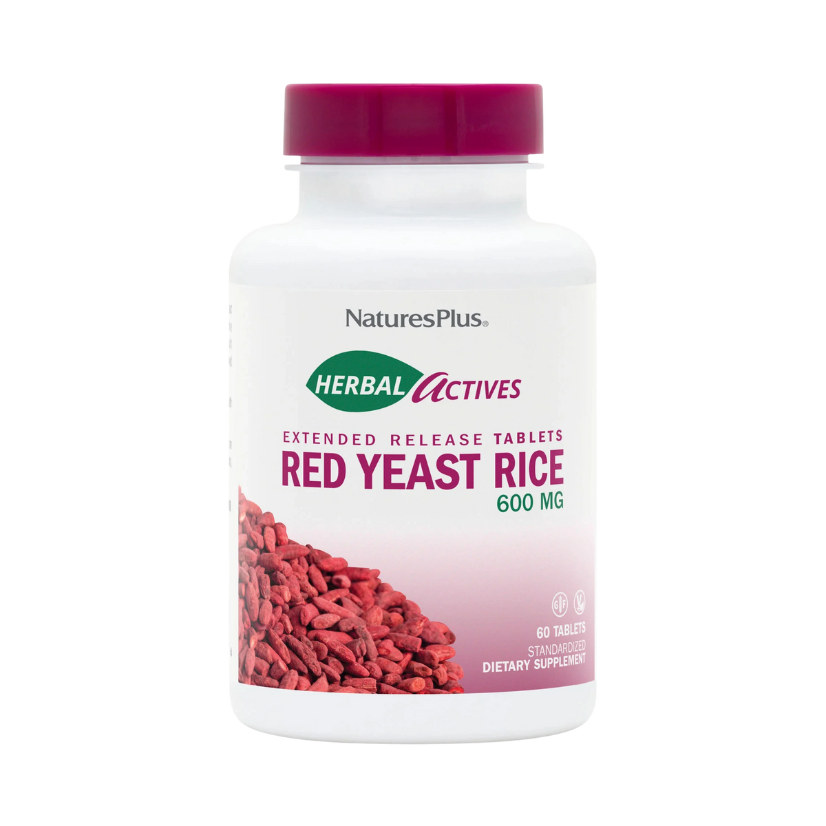 NaturesPlus, Herbal Actives, Red Yeast Rice, 600 Mg, 60 Vegetarian Tablets