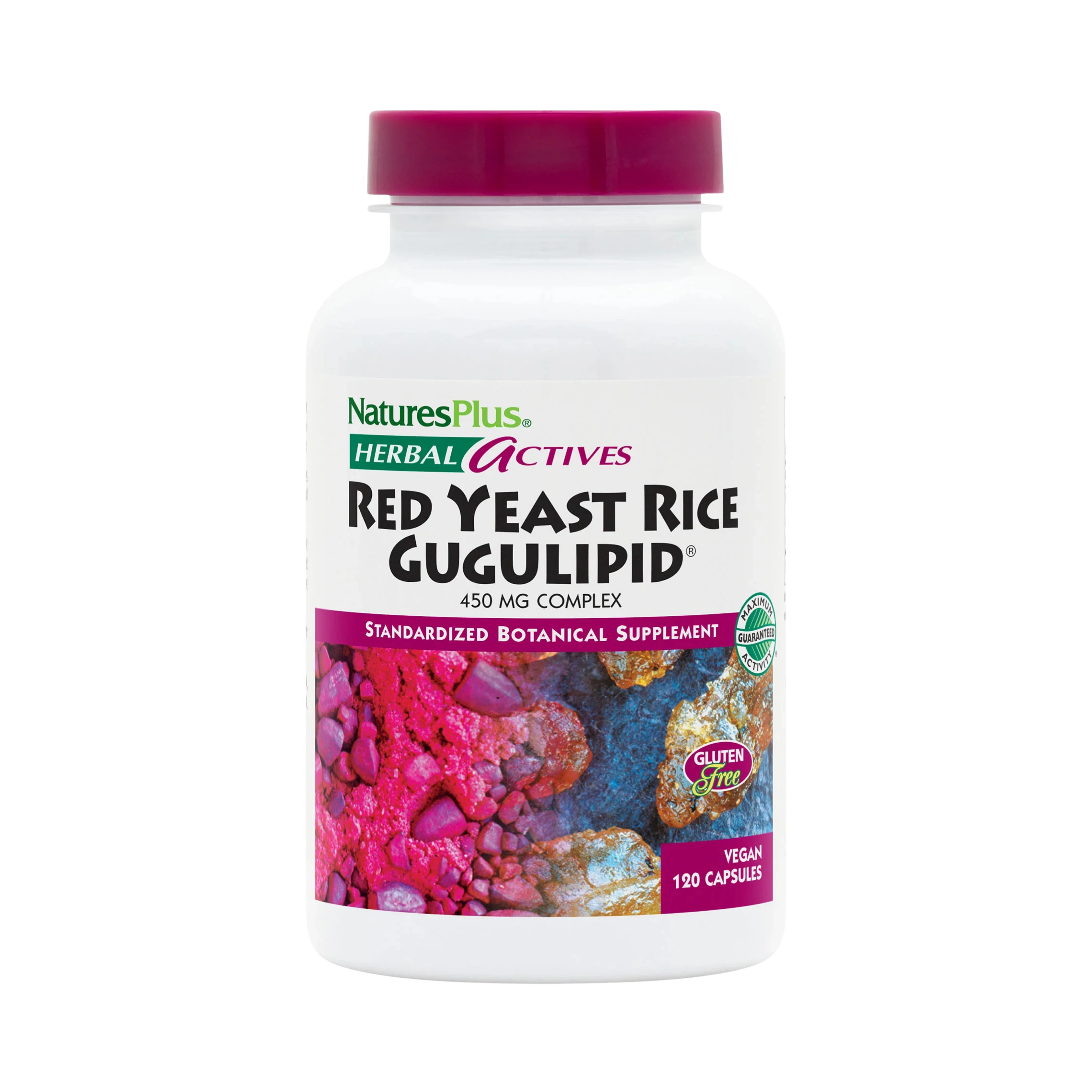 NaturesPlus, Herbal Actives, Red Yeast Rice Gugulipid, 450 Mg, 120 Vegan Capsule