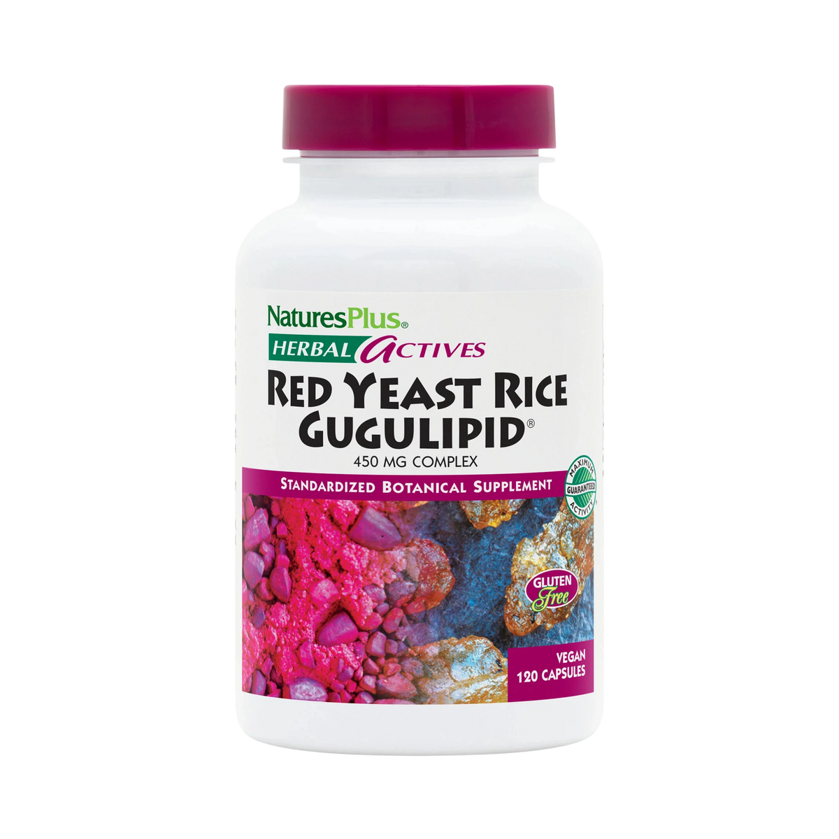 NaturesPlus, Herbal Actives, Red Yeast Rice Gugulipid, 450 Mg, 120 Vegan Capsule