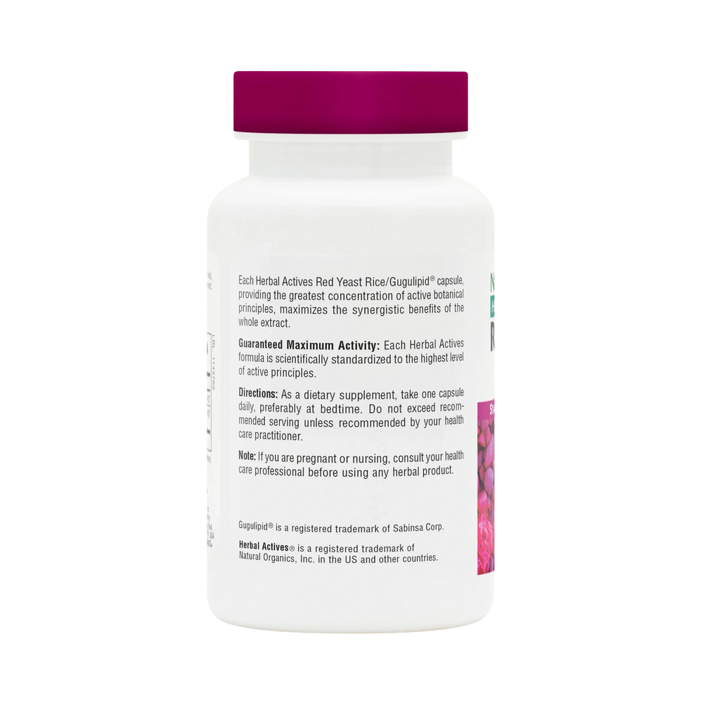 NaturesPlus, Herbal Actives, Red Yeast Rice Gugulipid, 450 Mg, 60 Vegan Capsules