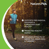 NaturesPlus, Herbal Actives Resveratrol, Extended Release, 125 Mg, 120 Vegetarian Tablets