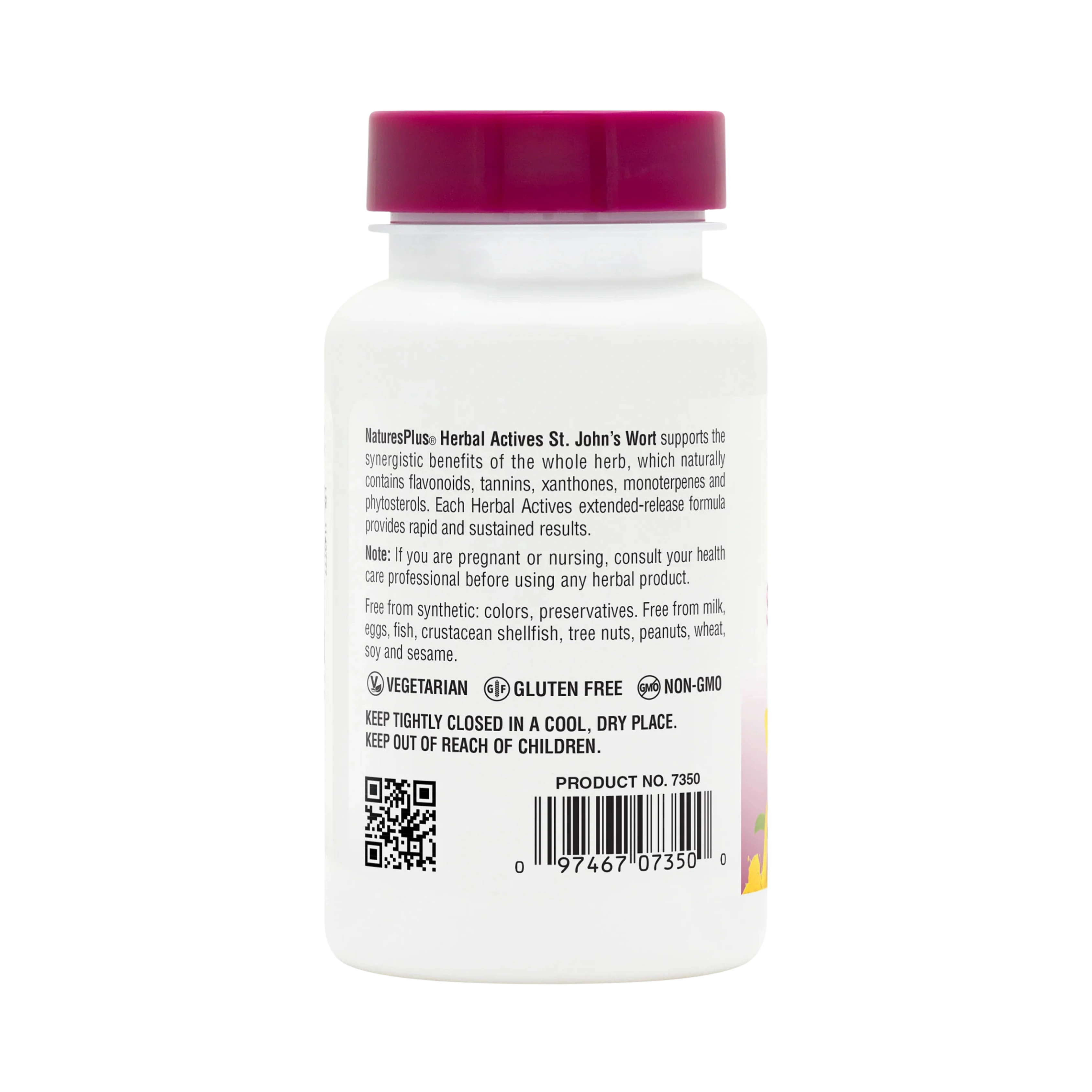 NaturesPlus, Herbal Actives, St. John's Wort, 450 Mg, 60 Tablets