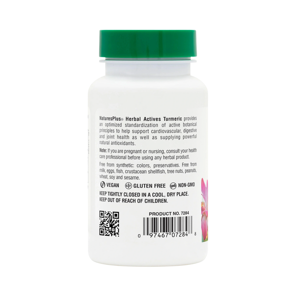 NaturesPlus, Herbal Actives, Turmeric, 400 Mg, 60 Capsules