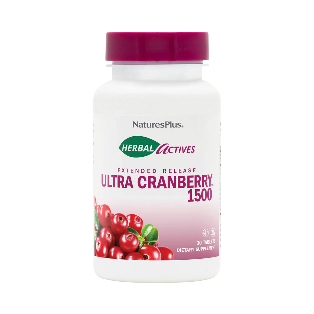 NaturesPlus, Herbal Actives, Ultra Cranberry 1500, 30 Tablets