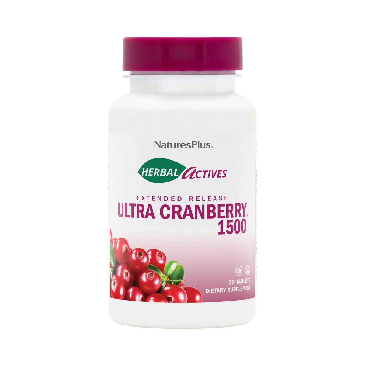 NaturesPlus, Herbal Actives, Ultra Cranberry 1500, 30 Tablets