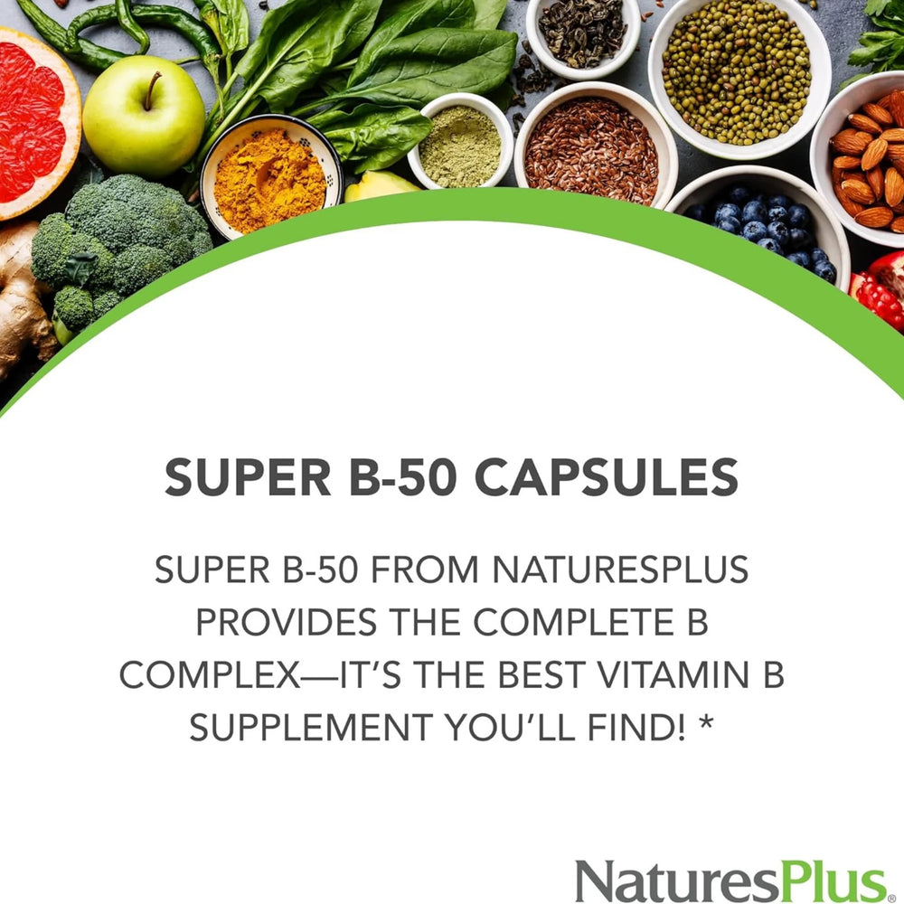NaturesPlus, High Potency Super B-50, 180 Capsules