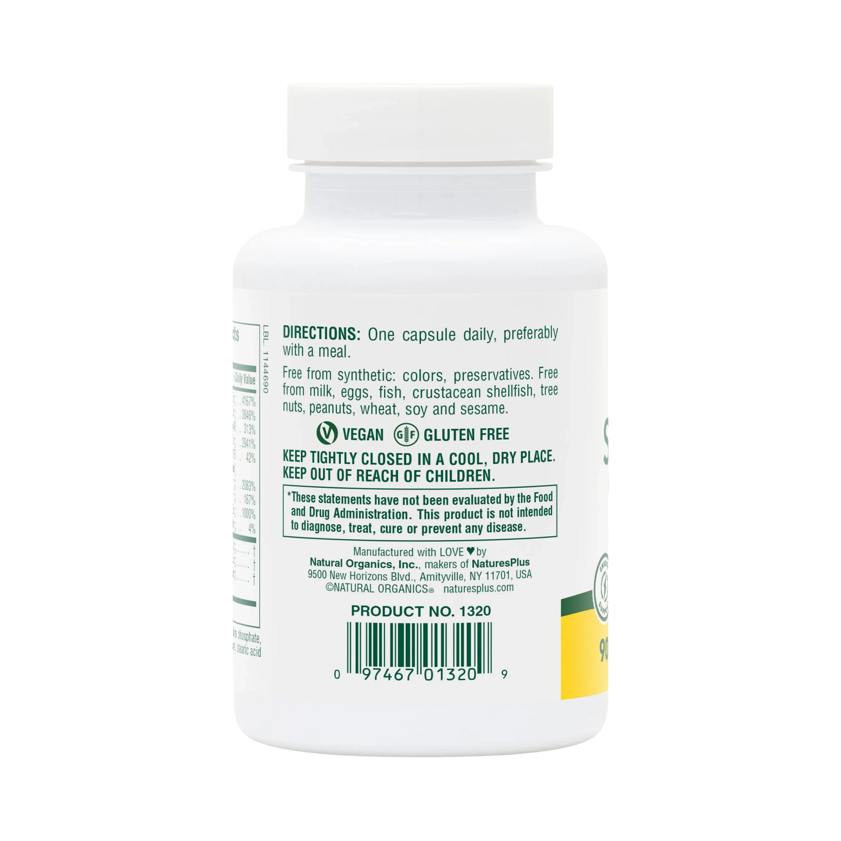 NaturesPlus, High Potency Super B-50, 90 Capsules