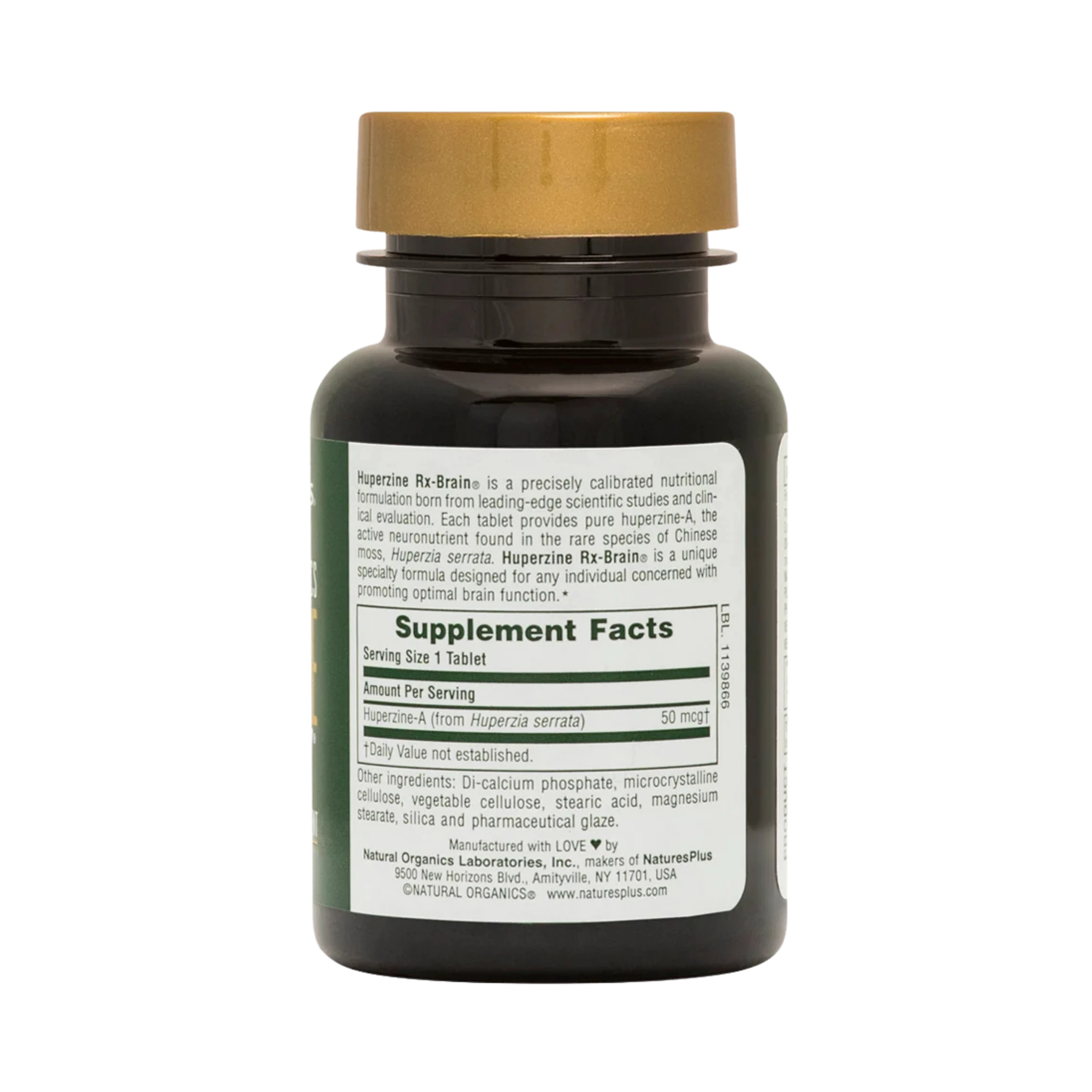 NaturesPlus, Huperzine Rx-Brain, 50 Mcg, 30 Vegetarian Tablets