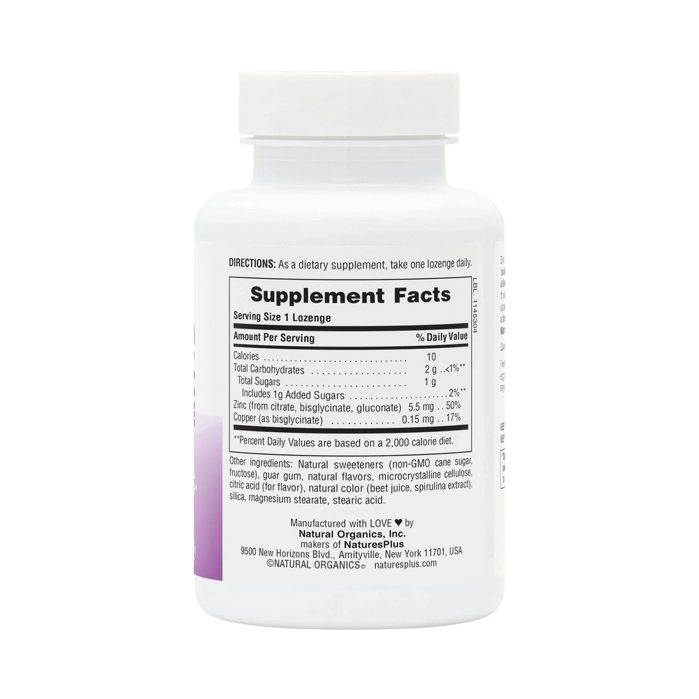 NaturesPlus, Immune Zinc Lozenge, Berry, 60 Lozenges