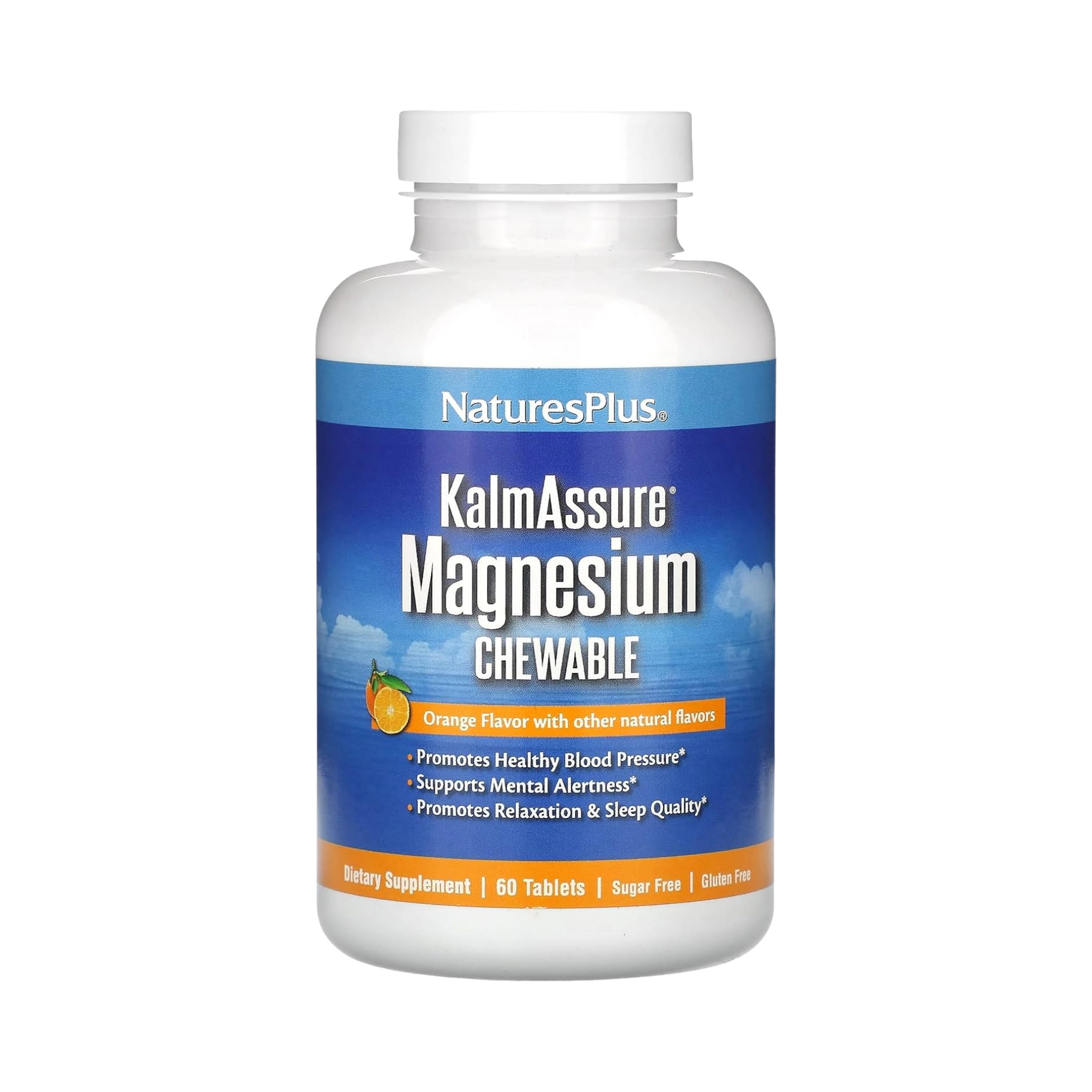 NaturesPlus, KalmAssure Magnesium Chewable, Orange, 60 Tablets