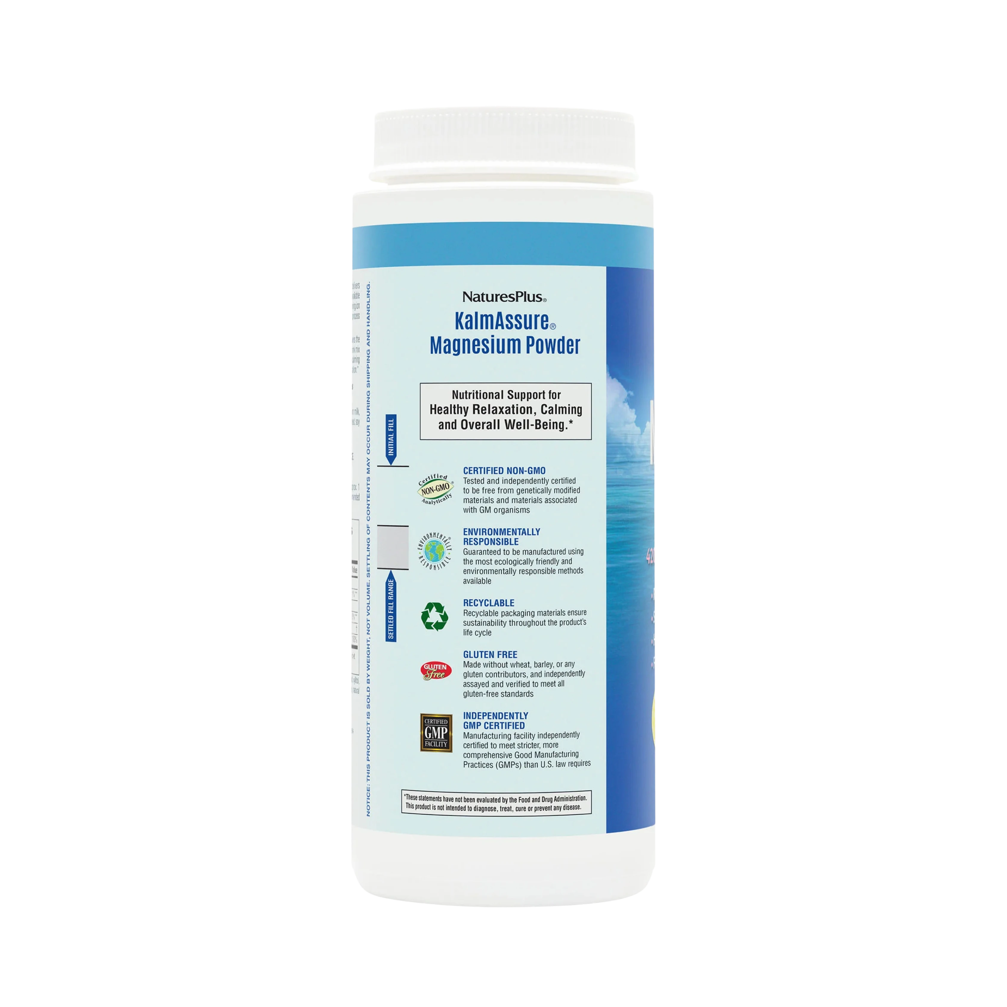 NaturesPlus, Kalmassure Magnesium Powder, Refreshing Pink Lemonade, 0.9 Lb