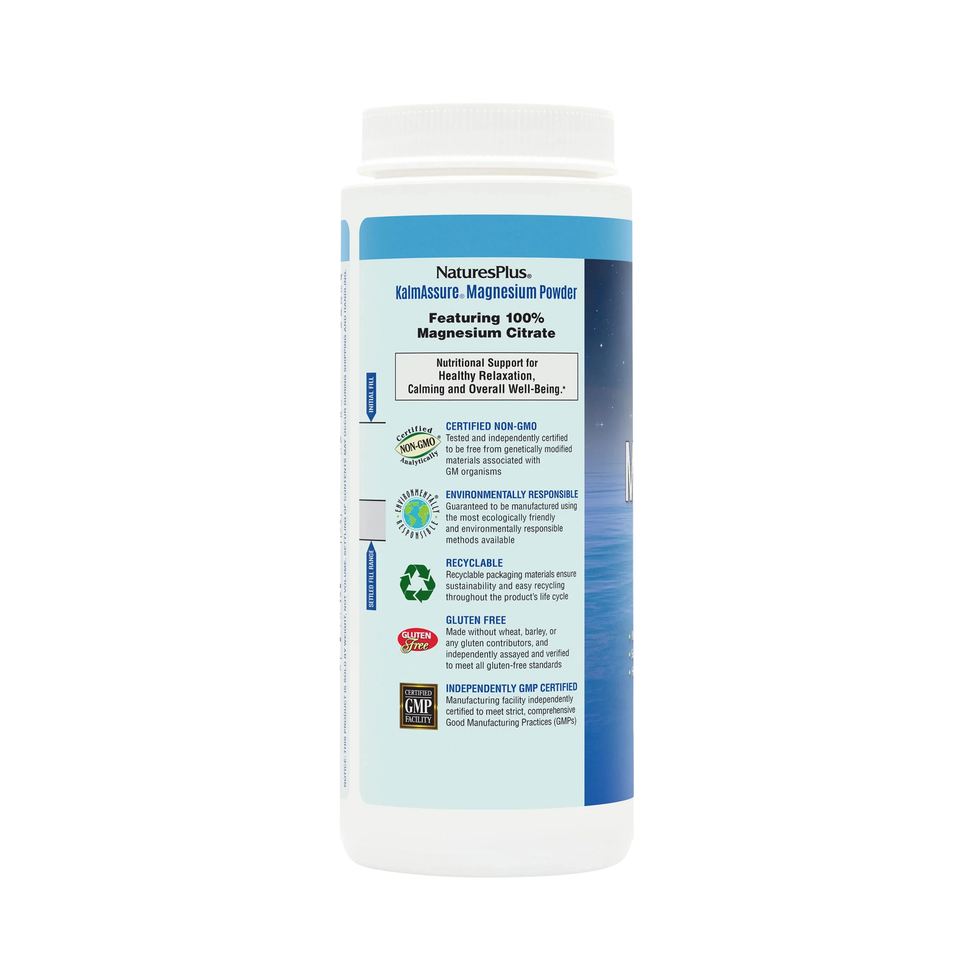 NaturesPlus, KalmAssure Magnesium Powder, Unflavored, 0.8 Lb