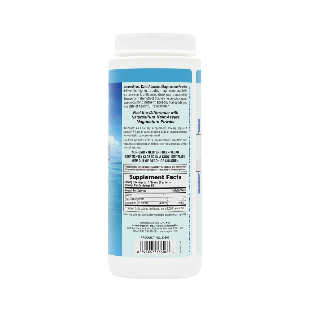NaturesPlus, KalmAssure Magnesium Powder, Unflavored, 0.8 Lb