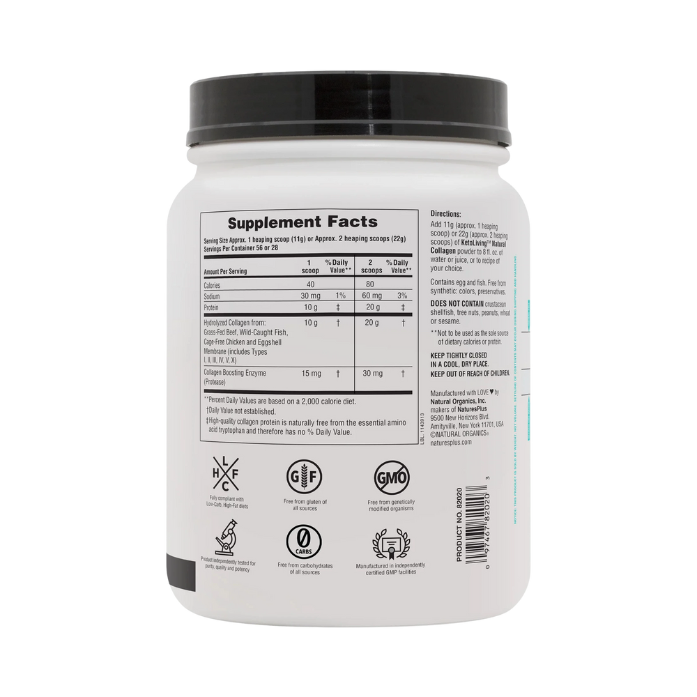 NaturesPlus, KetoLiving, Natural Collagen, 1.36 Lbs
