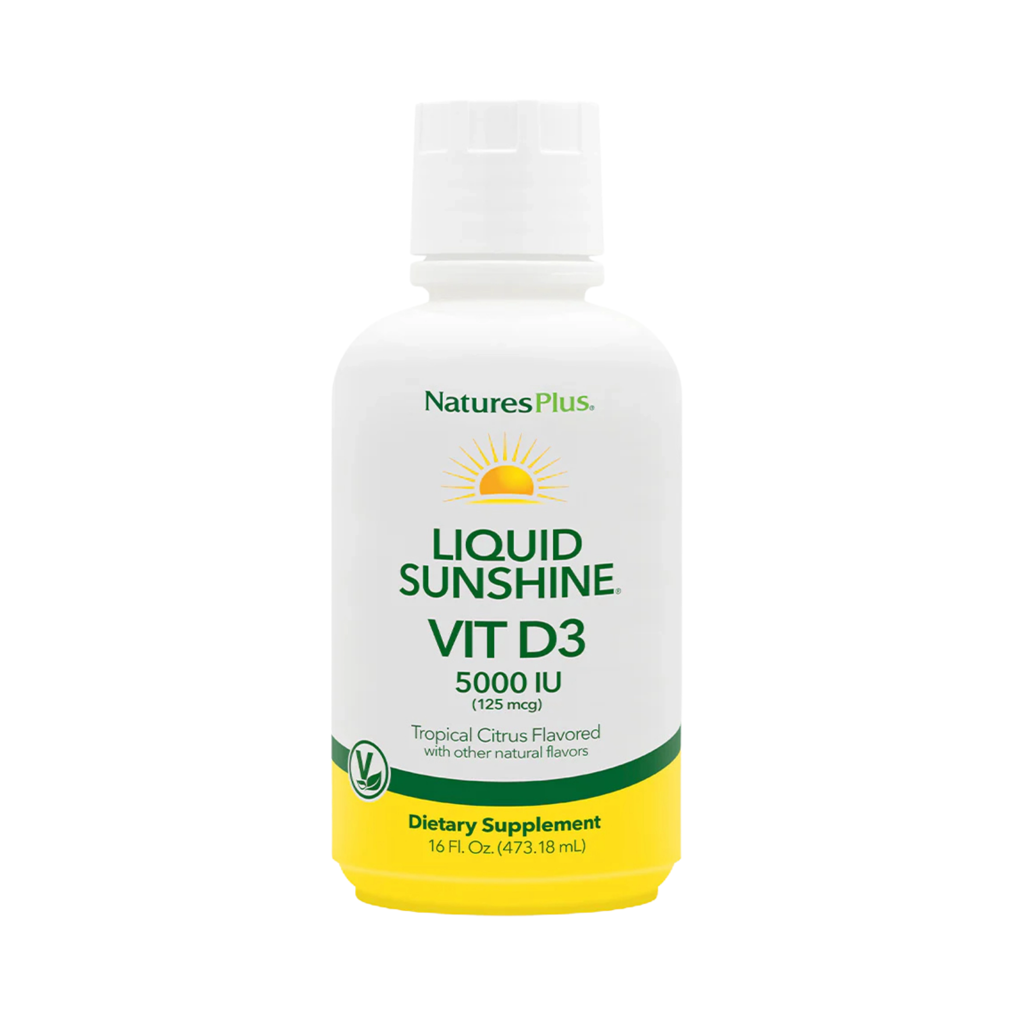 NaturesPlus, Liquid Sunshine, Vitamin D3, Tropical Citrus, 125 Mcg (5000 IU), 16 Fl Oz