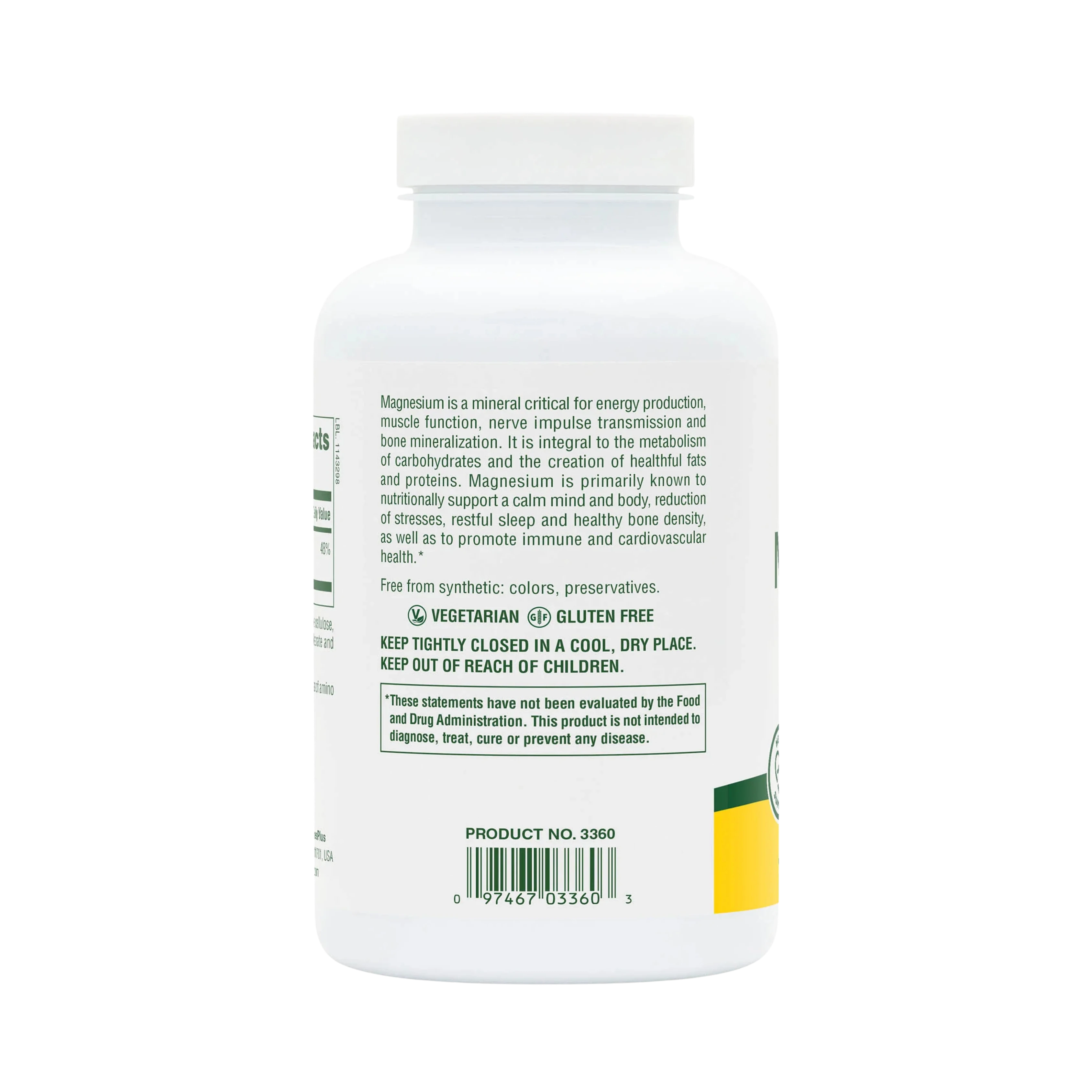 NaturesPlus, Magnesium, 200 Mg, 180 Tablets